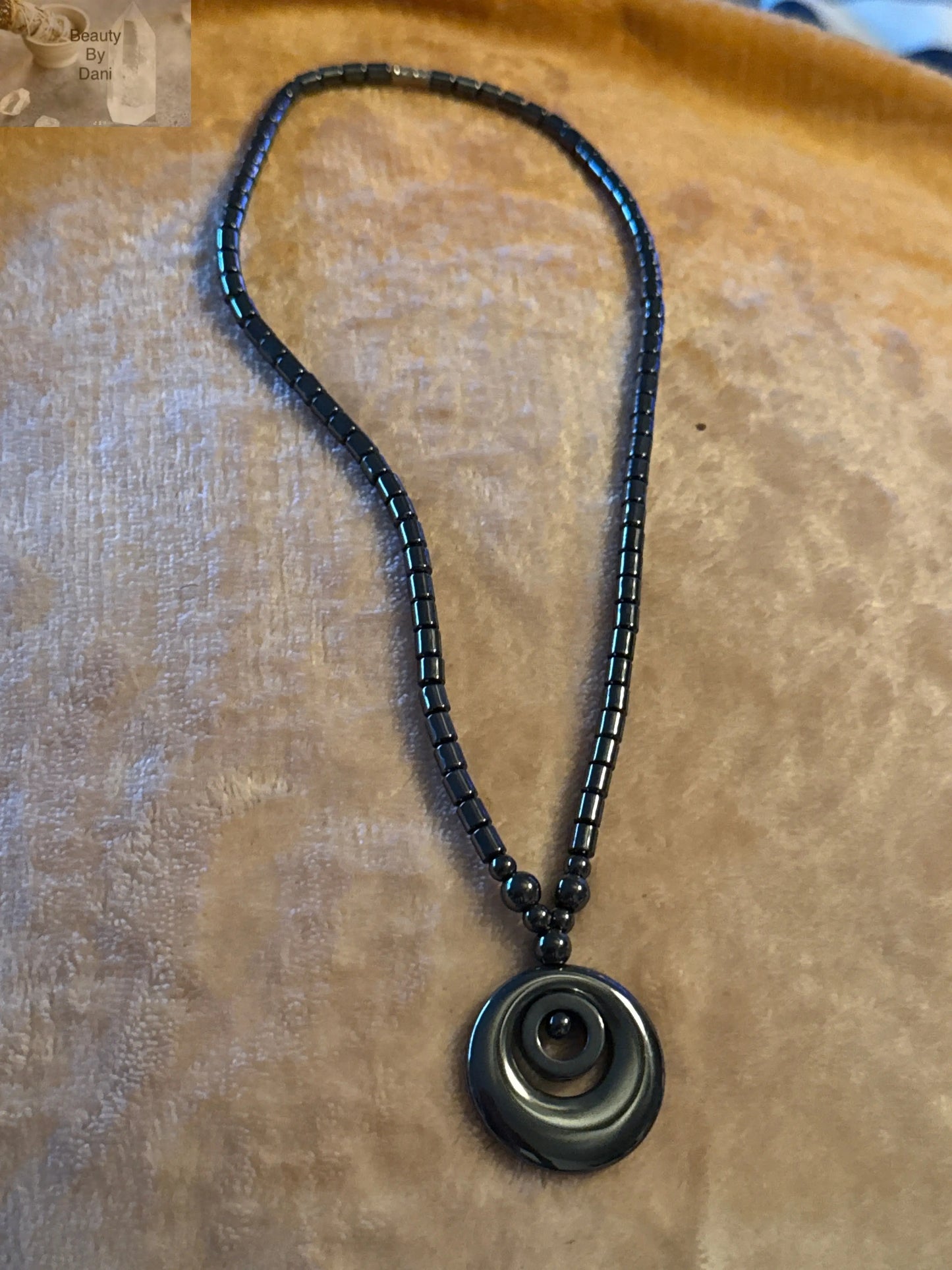 Hematite Double Circle Necklace Beauty by Dani Gems and More