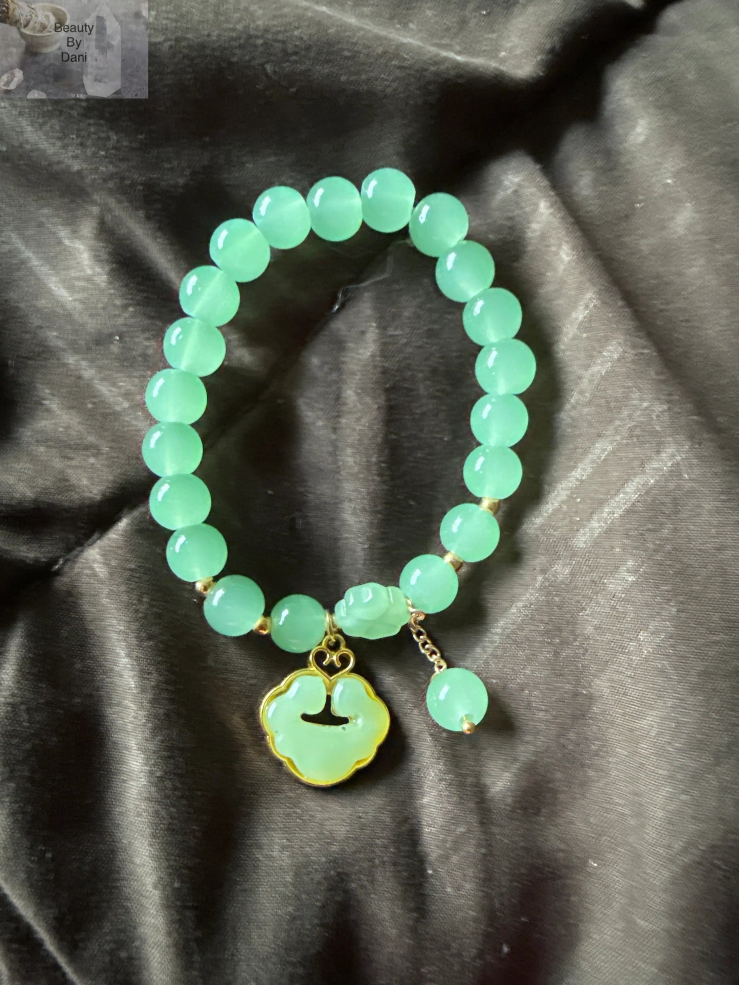 Jade Charm Bracelets with 8mm Beads Beauty by Dani