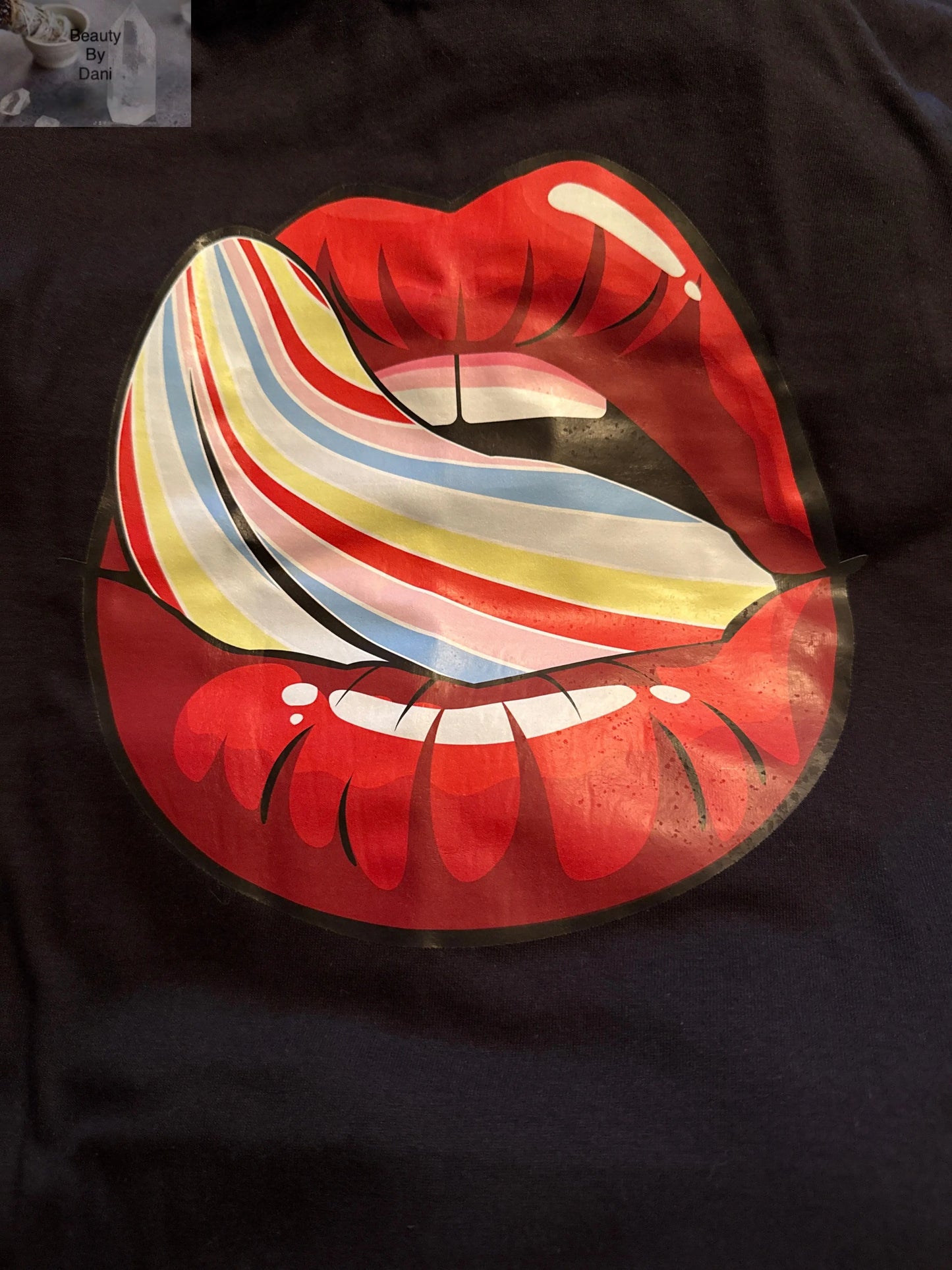Lips Rainbow T-Shirt Beauty by Dani