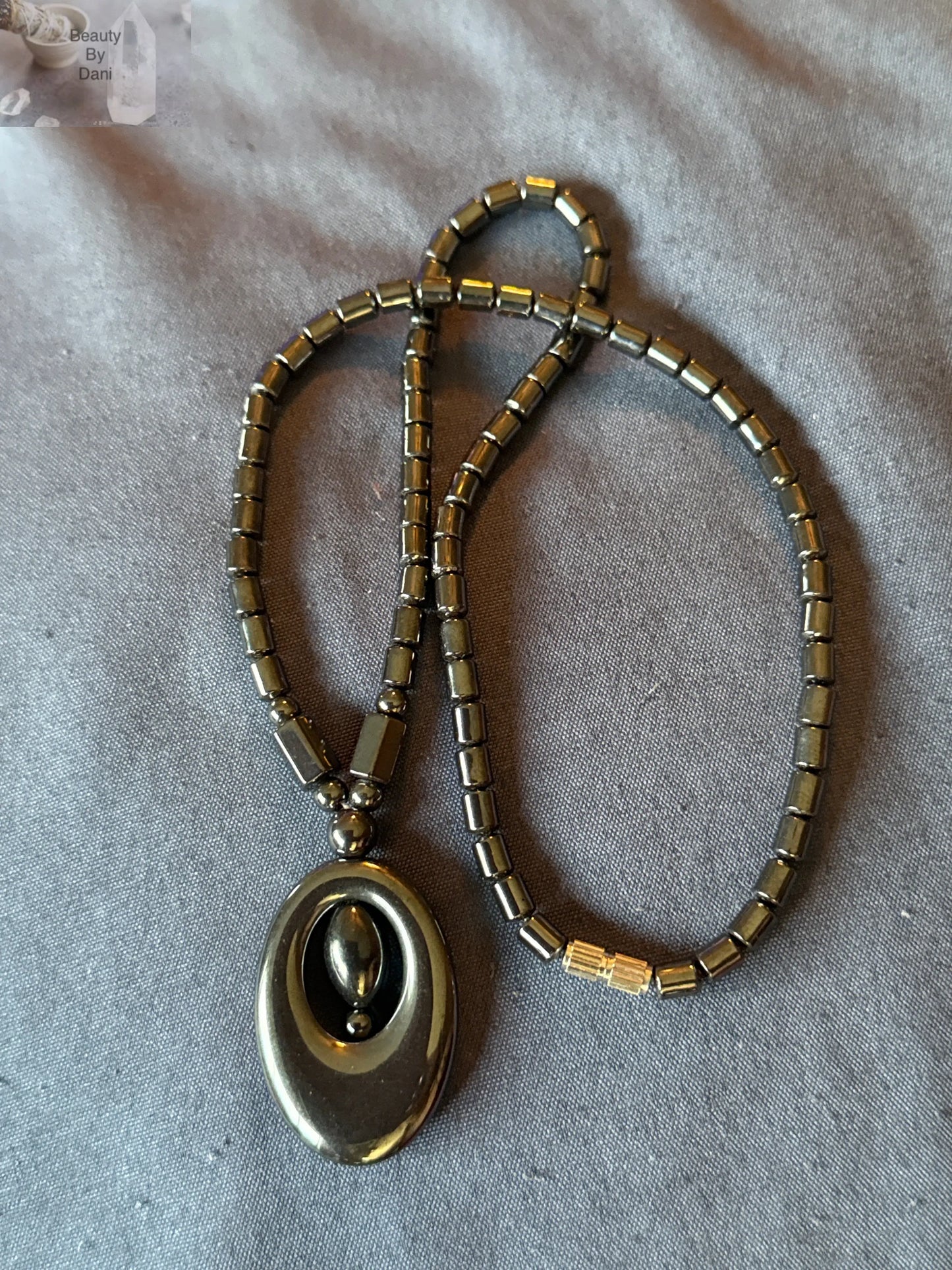 Hematite Oval Necklace Beauty by Dani Gems and More