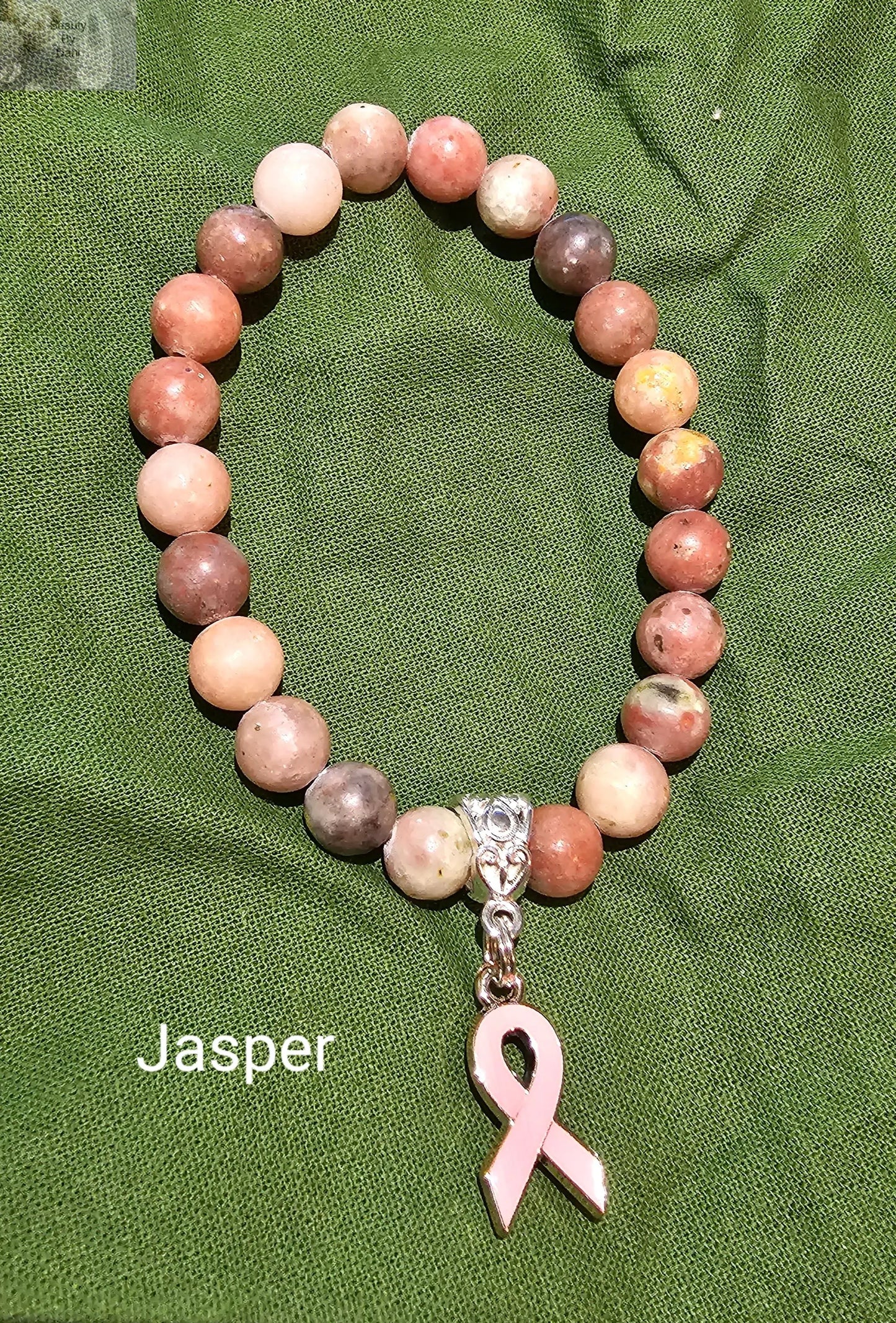 Jasper Breast Cancer Bracelet - Beauty by Dani