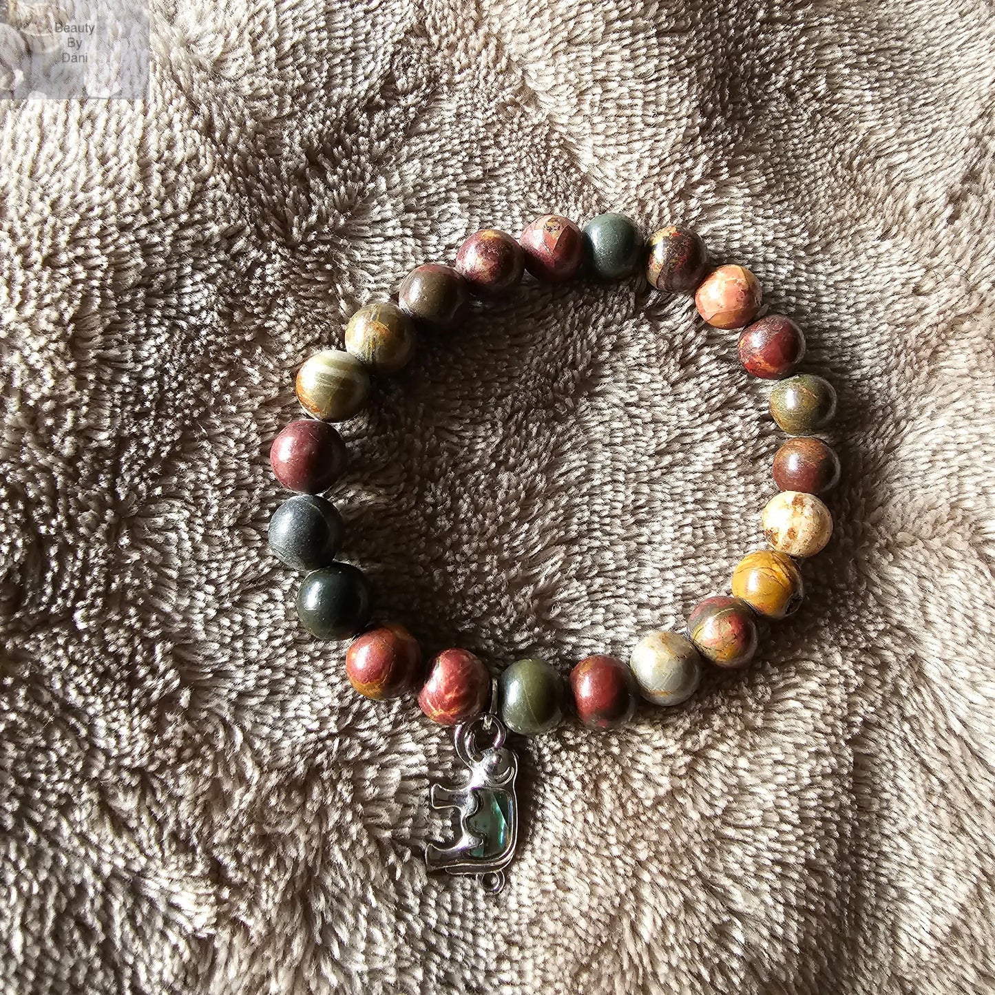 Jasper Bracelet with elephant charm - Beauty by Dani