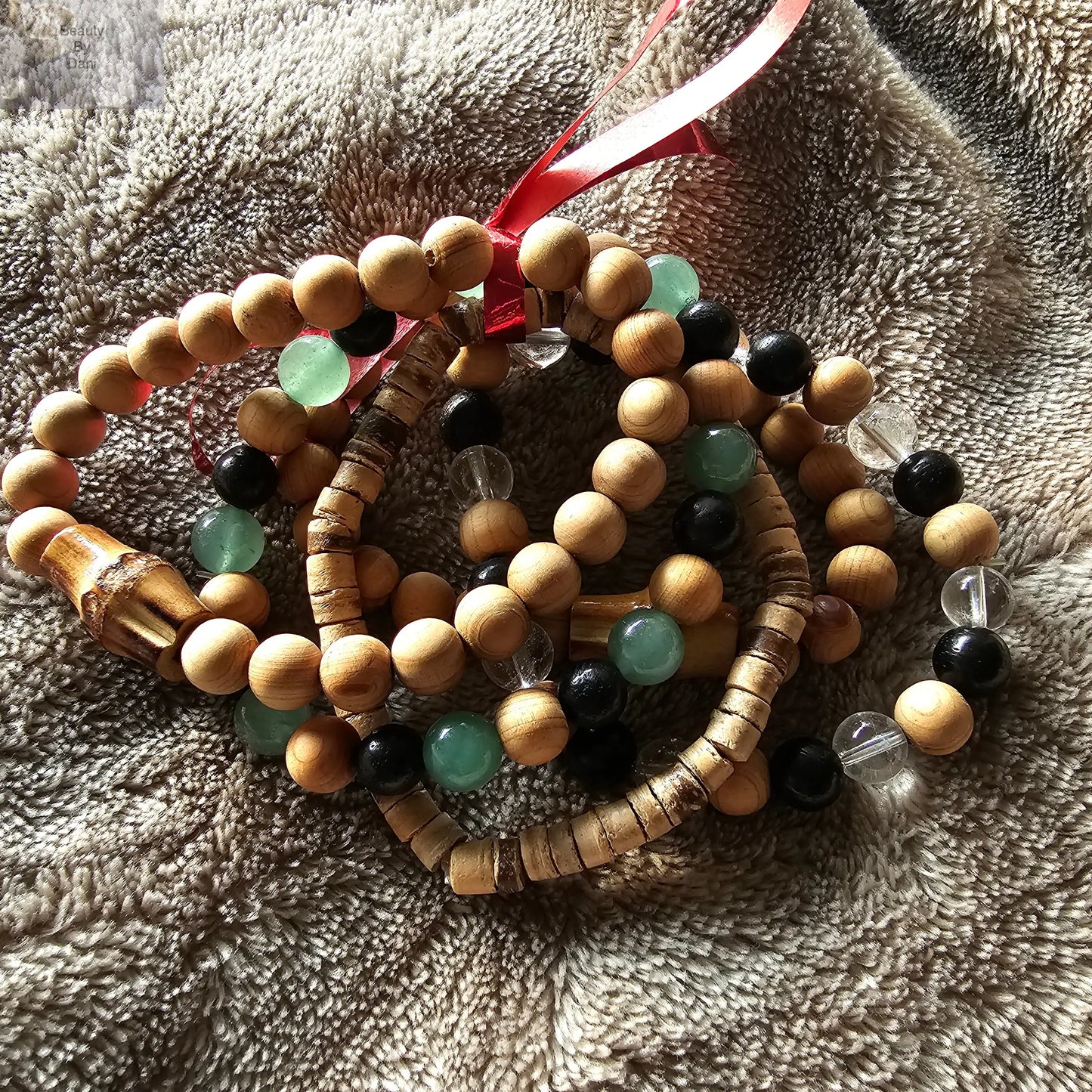 Aventurine and Wood Bracelet Set - Beauty by Dani