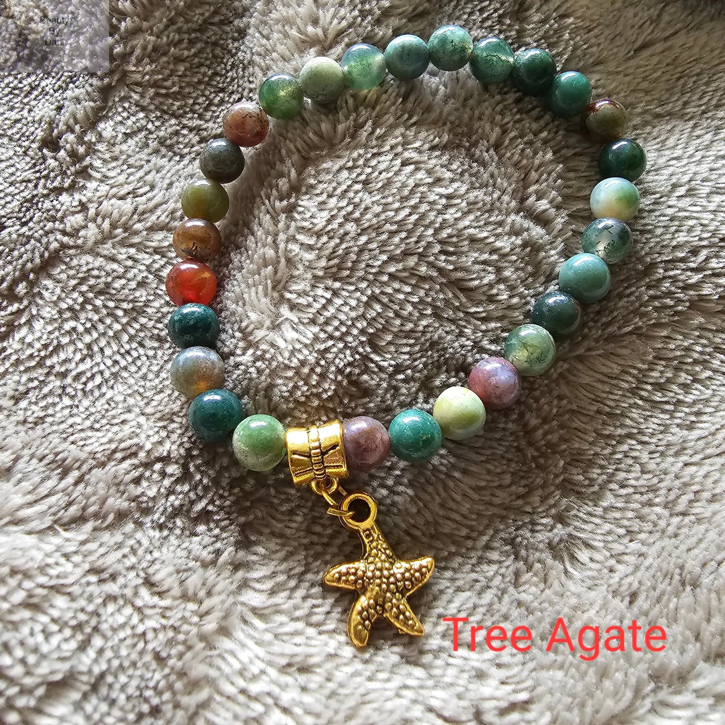 Tree Agate Bracelet with starfish charm - Beauty by Dani