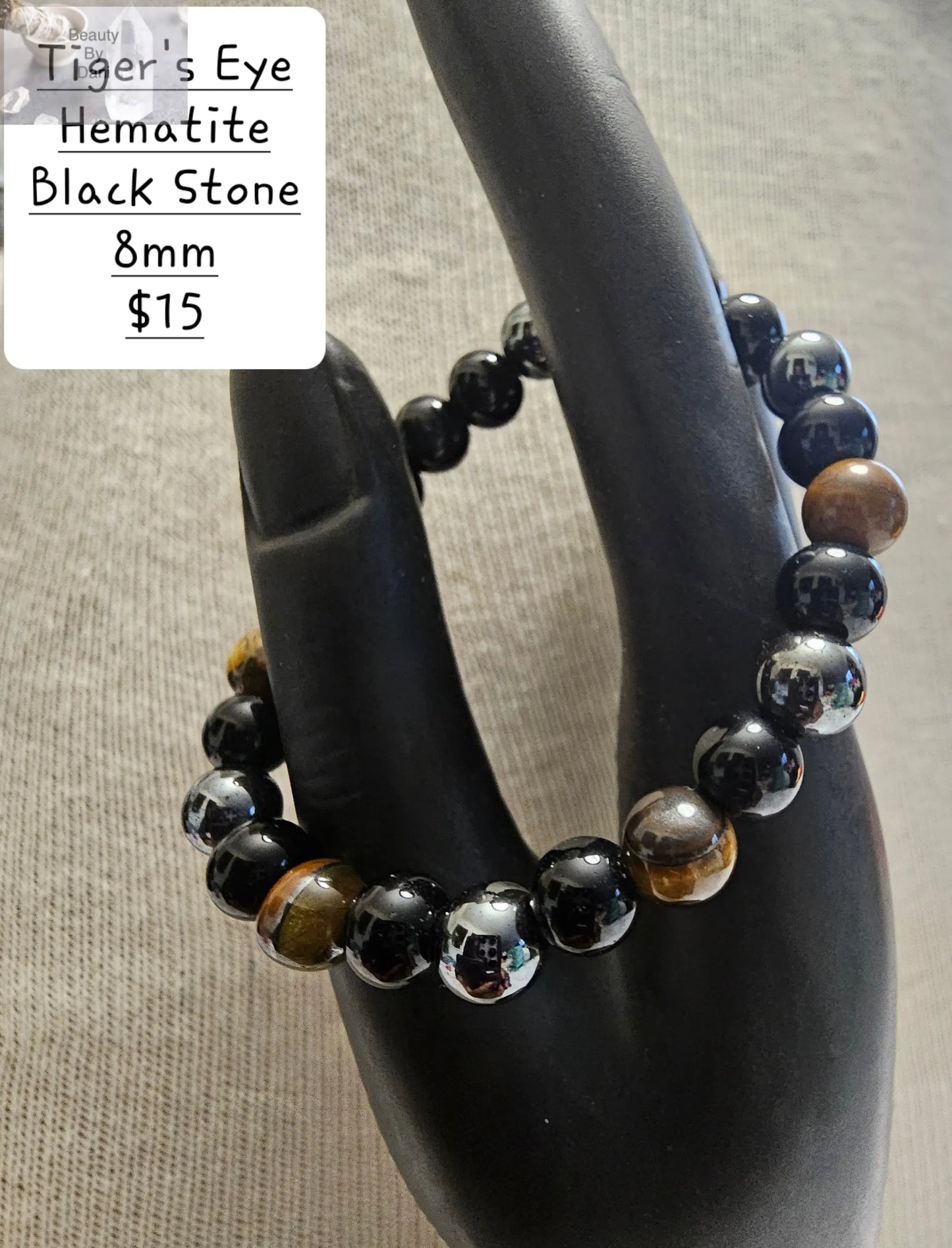Hematite, Tiger's Eye and Black Stone Bracelet - Beauty by Dani