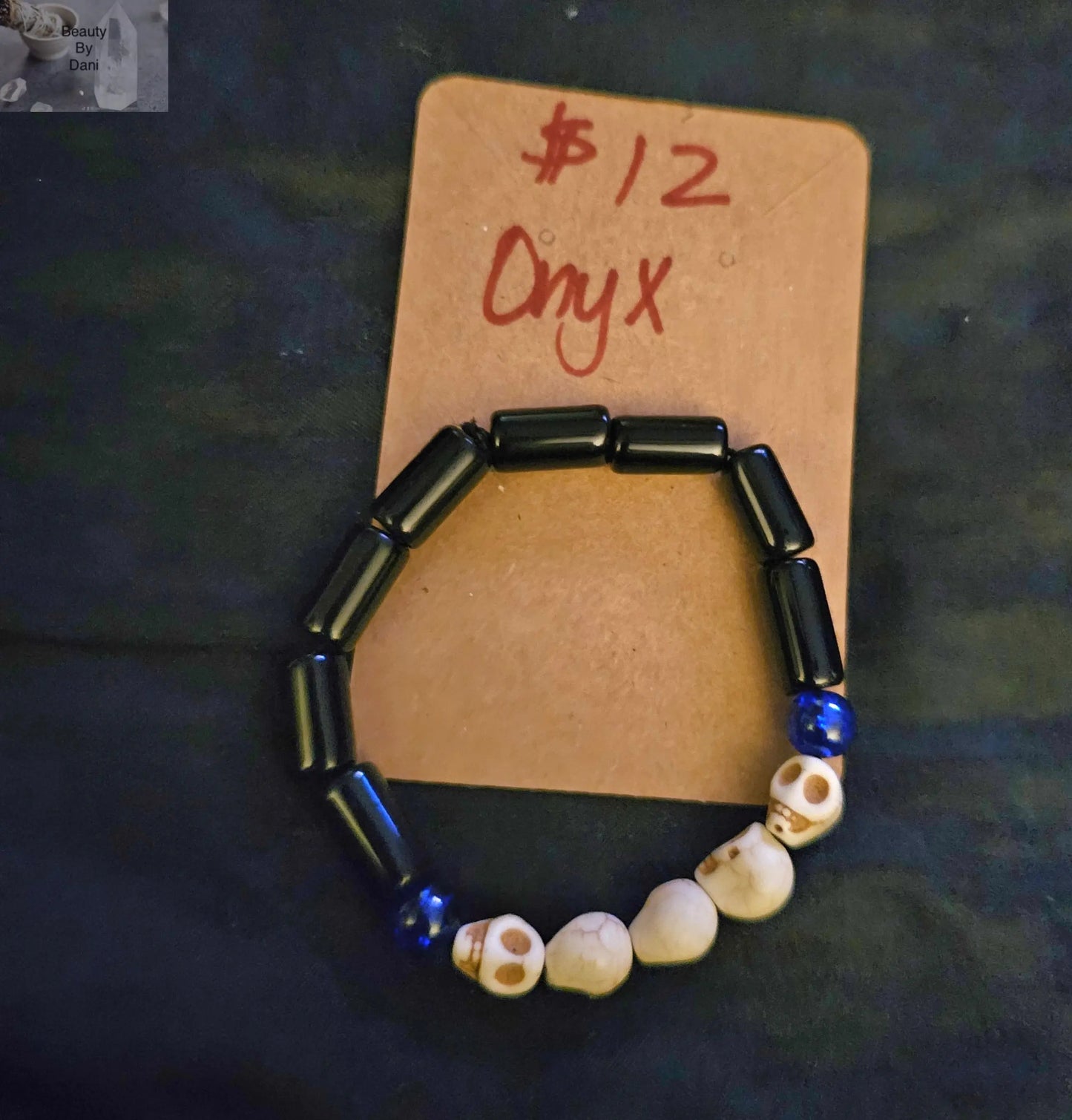Onyx skull bracelet - Beauty by Dani