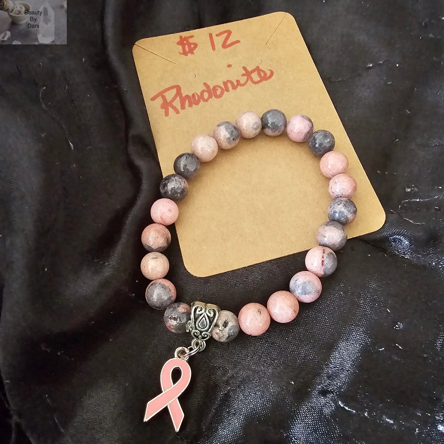 Rhodonite Breast Cancer Bracelet - Beauty by Dani