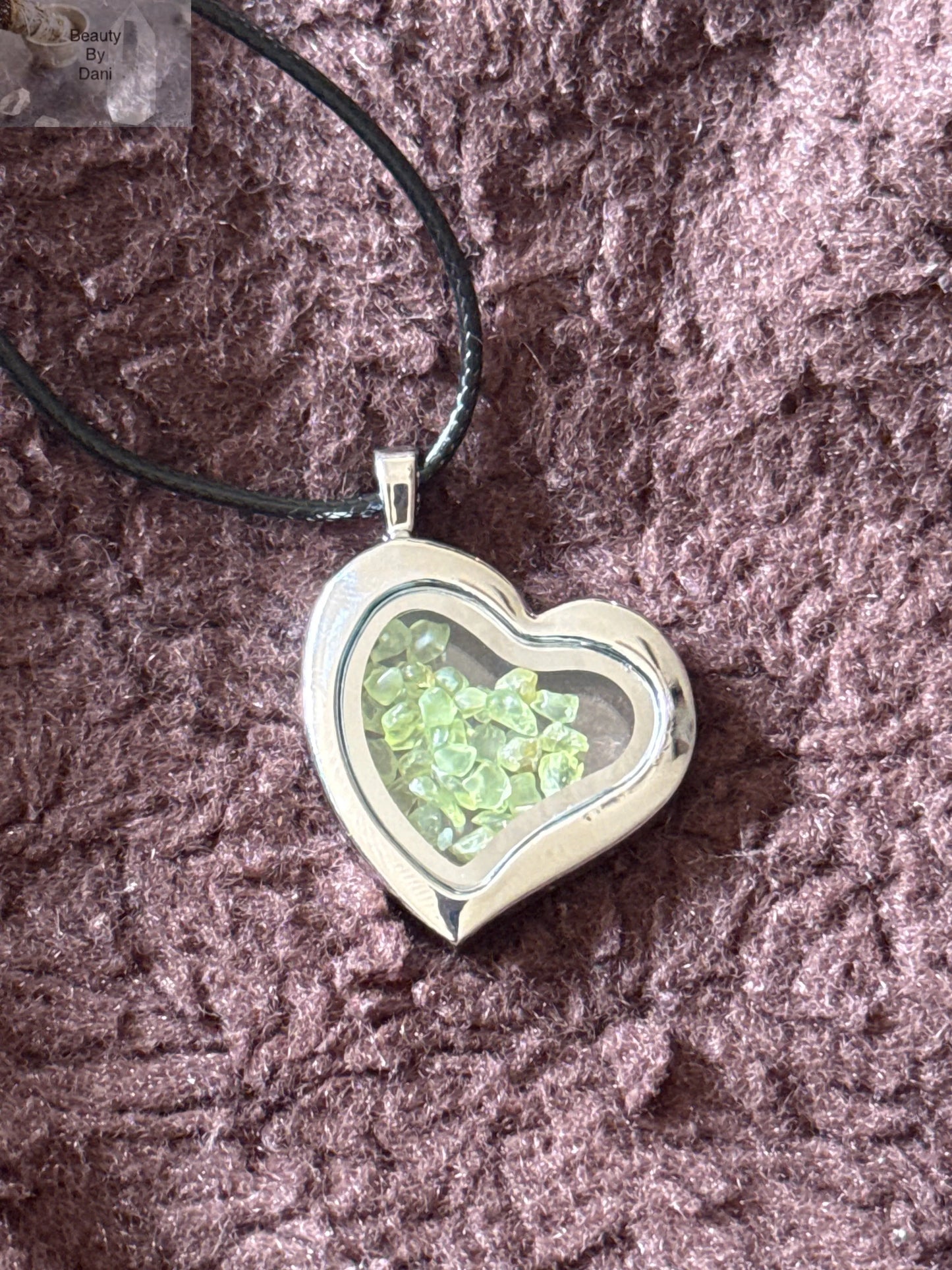 Glass Heart Gem Necklace Beauty by Dani