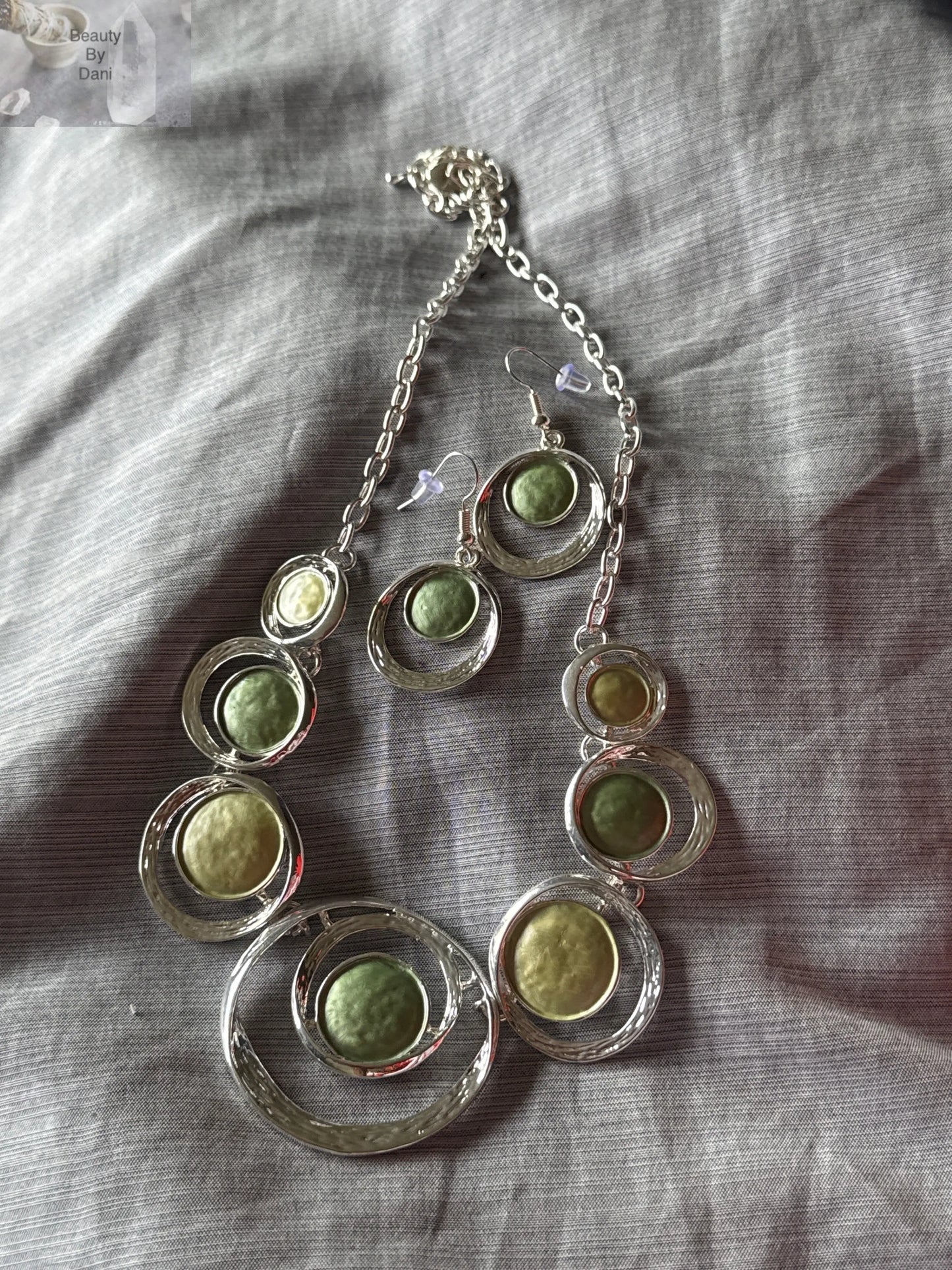 Stainless Steel Circle Necklace and Earring Set Beauty by Dani