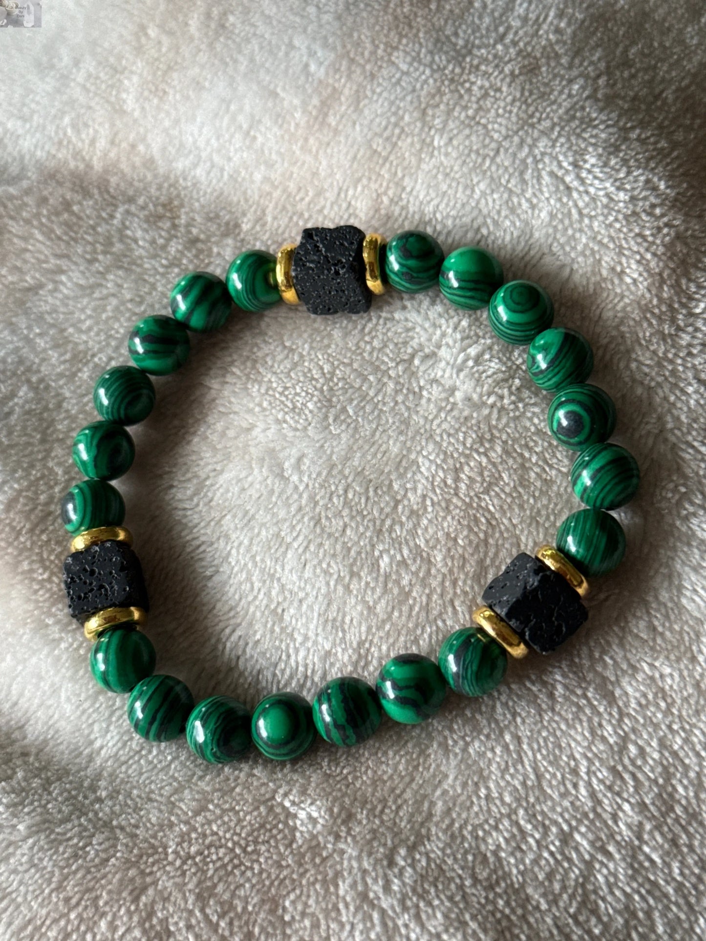Malachite and Lava Stone Healing Bracelet Beauty by Dani