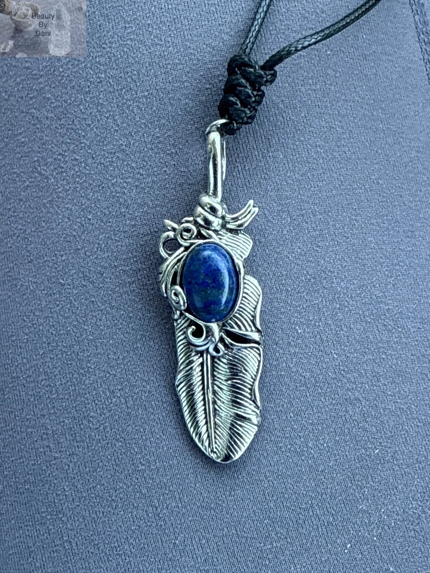 Feather Gem Inlay Necklace Beauty by Dani