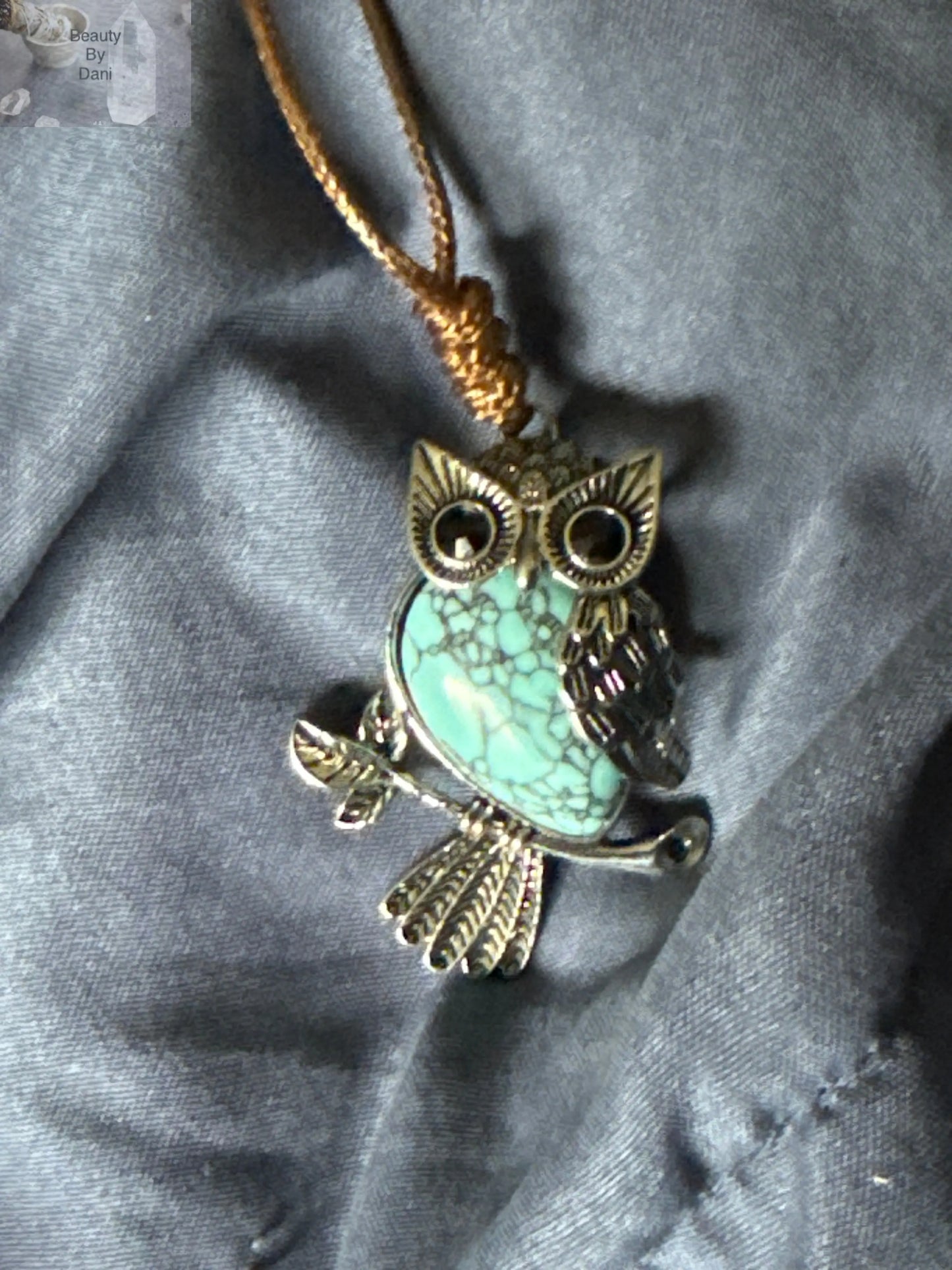 Gem Owl Necklace with Adjustable Stainless Steel Chain Beauty by Dani