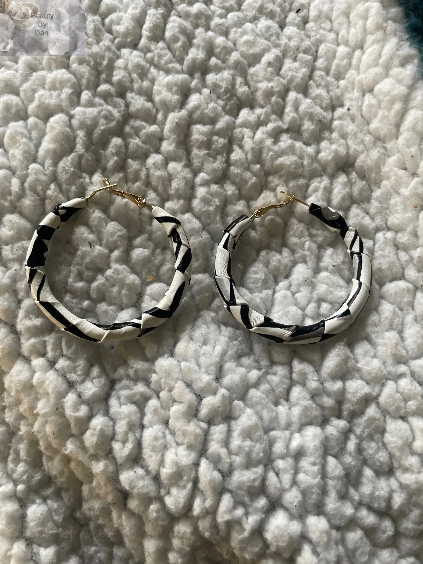 Black and White Hoop Earrings - Beauty by Dani