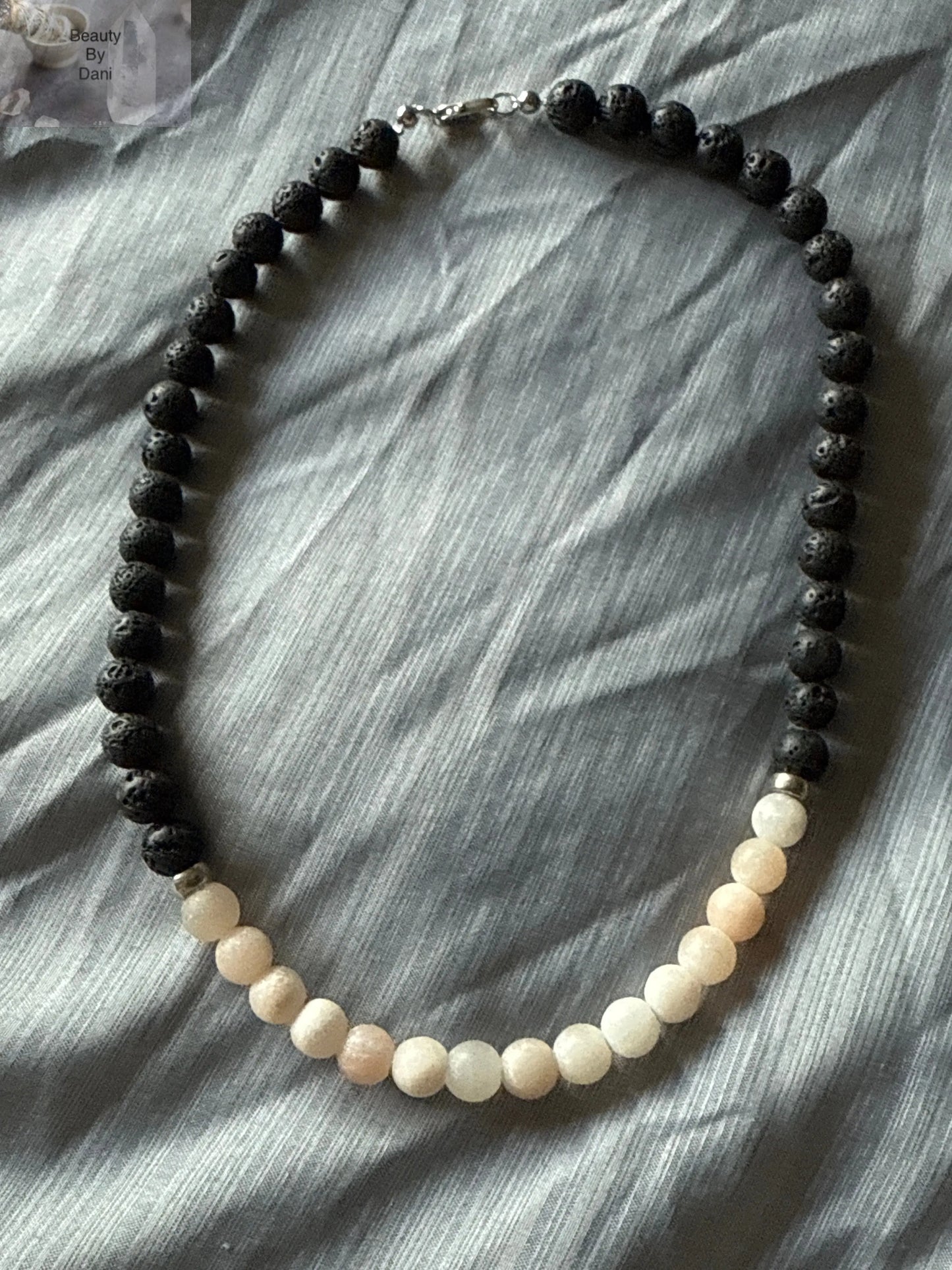 Lava & Pink Aventurine Beaded Necklace Beauty by Dani