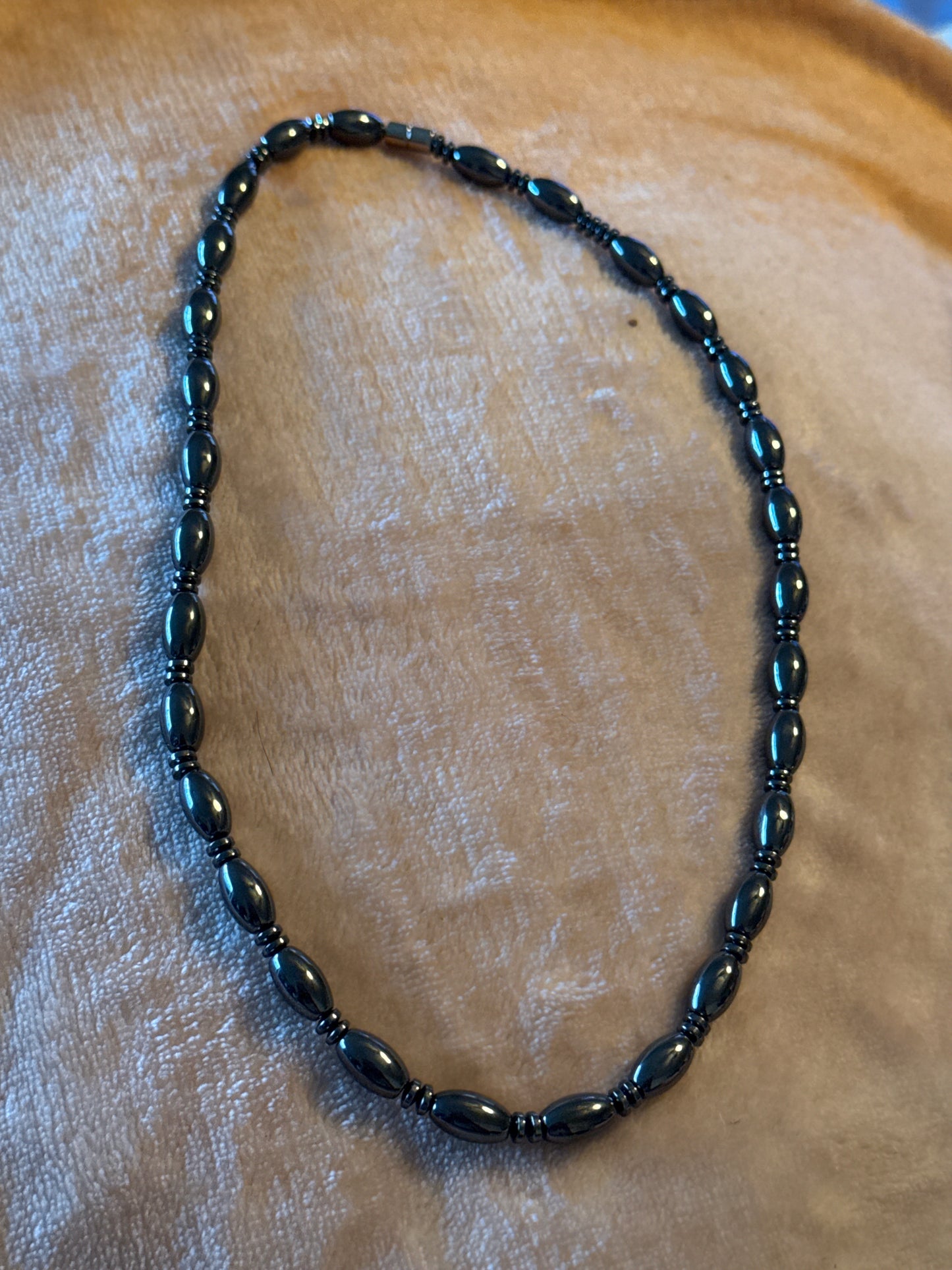 Grounding Hematite Beaded Necklace with Magnetic Clasp