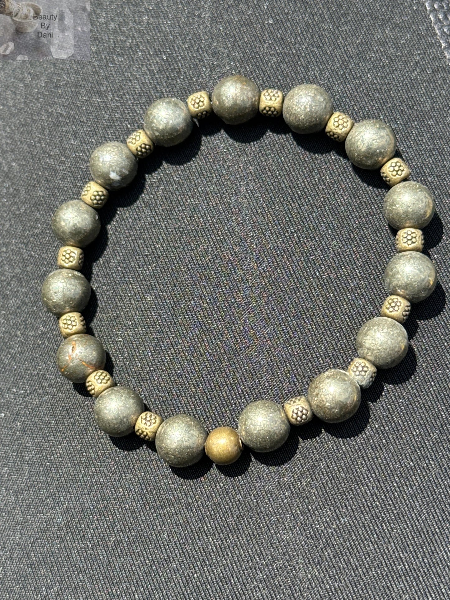 Natural Pyrite Bracelet - 8mm Beads Beauty by Dani