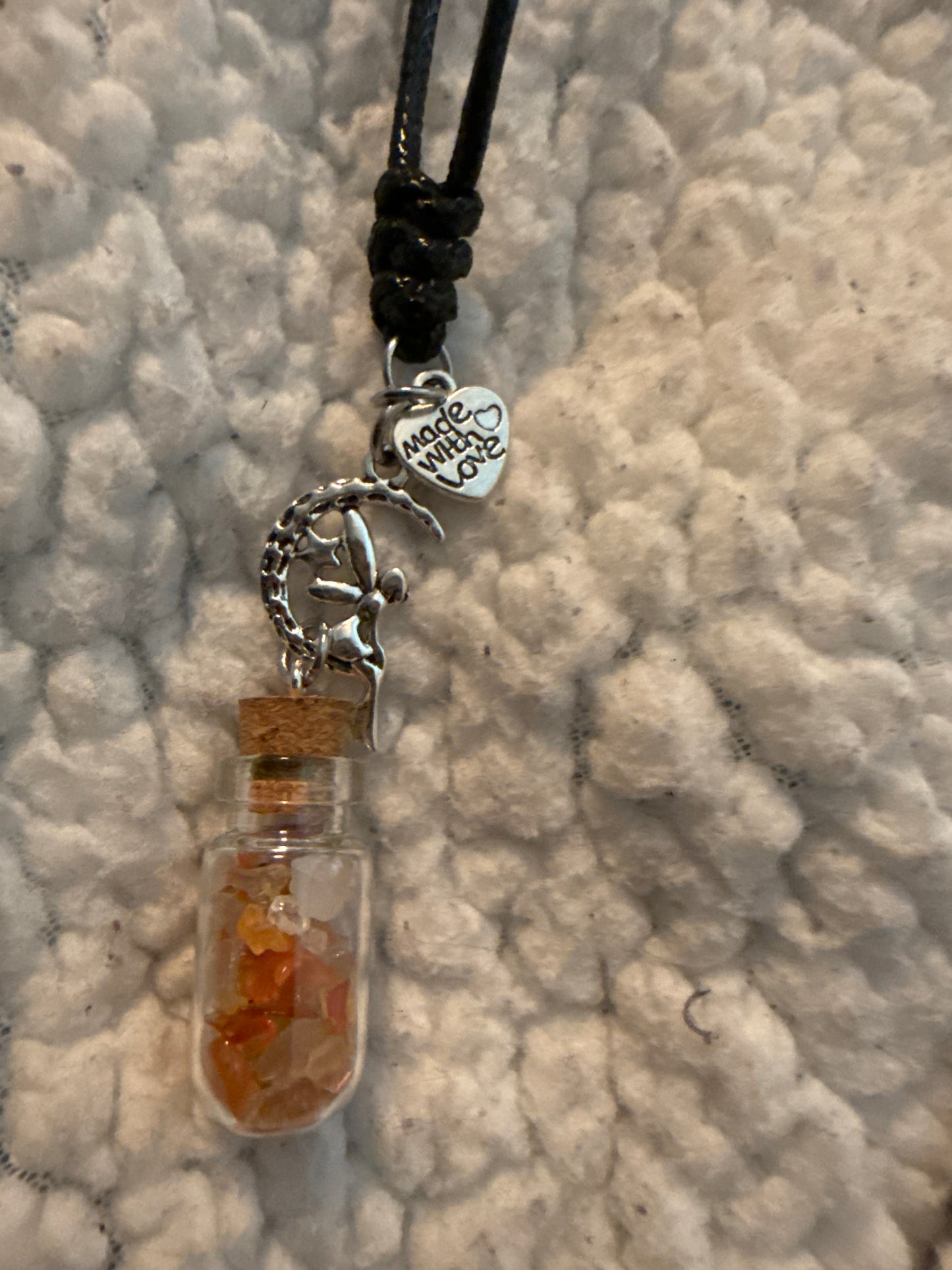 Fairy Gem Bottle Necklace with Adjustable Cord