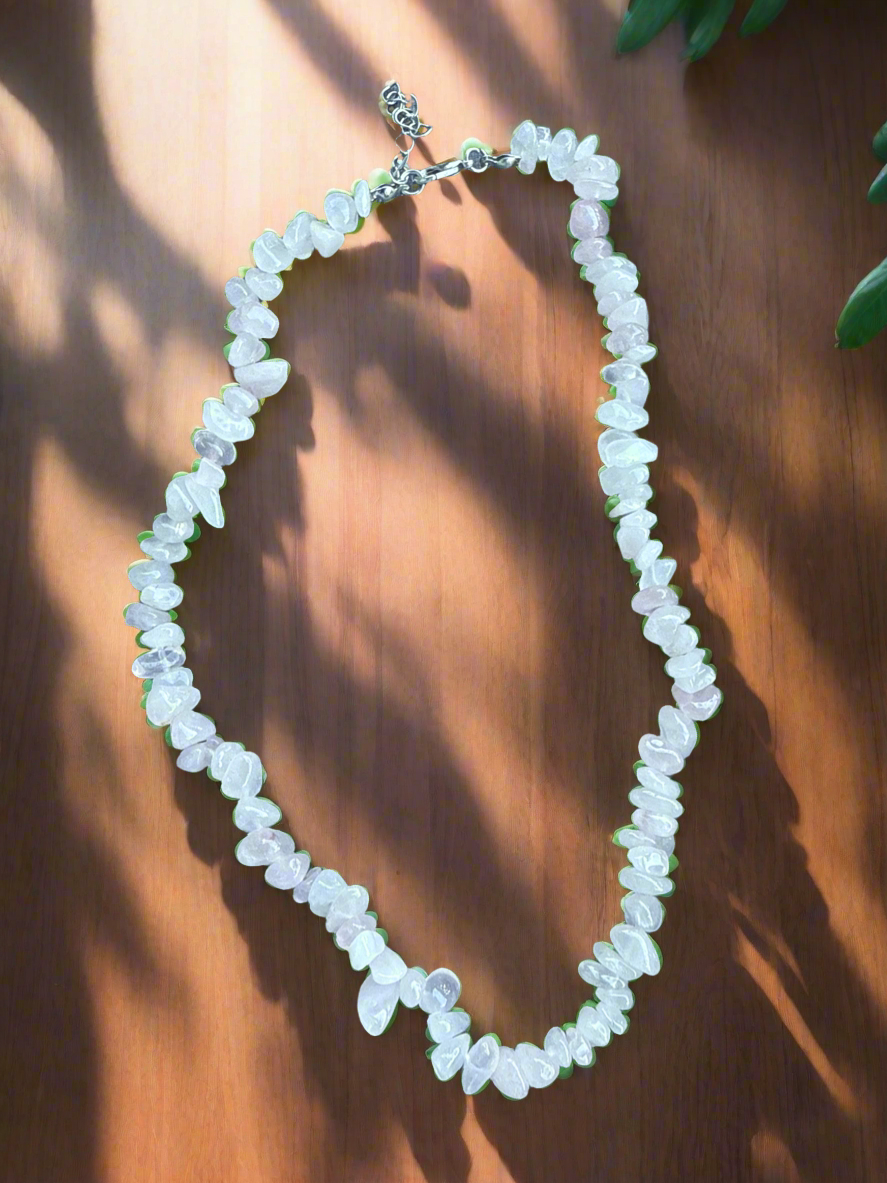 Rose Quartz Chip 18inch Necklace