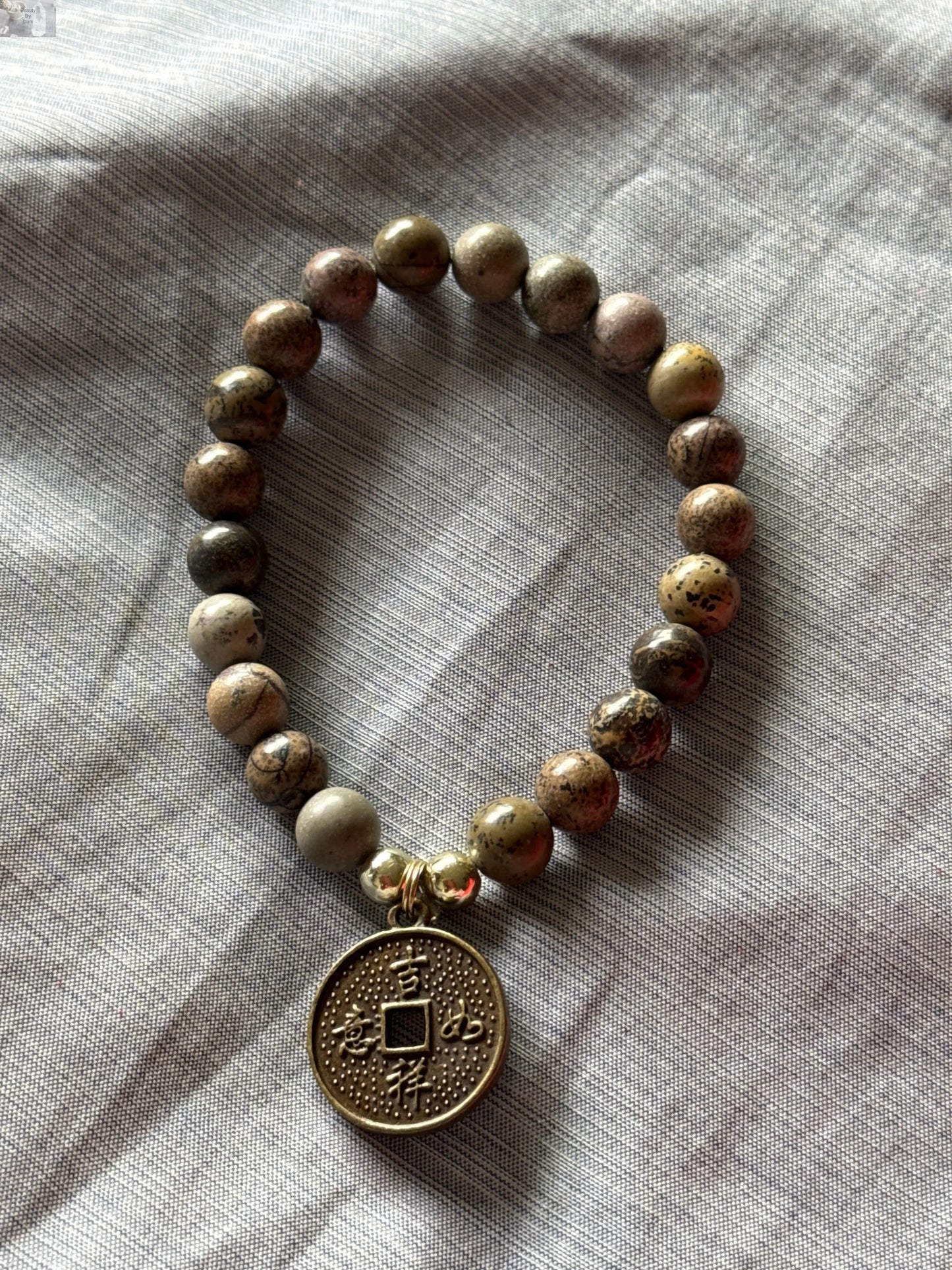 Jasper Stone Bracelet with Oriental Spacer Beauty by Dani Gems and More