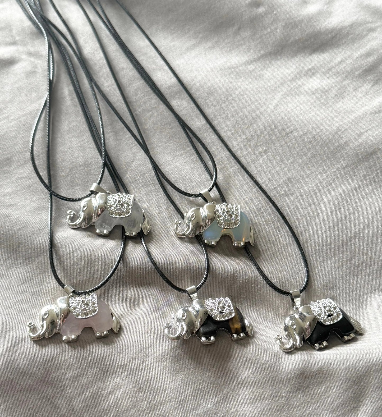 Elephant Gemstone Necklace Beauty by Dani