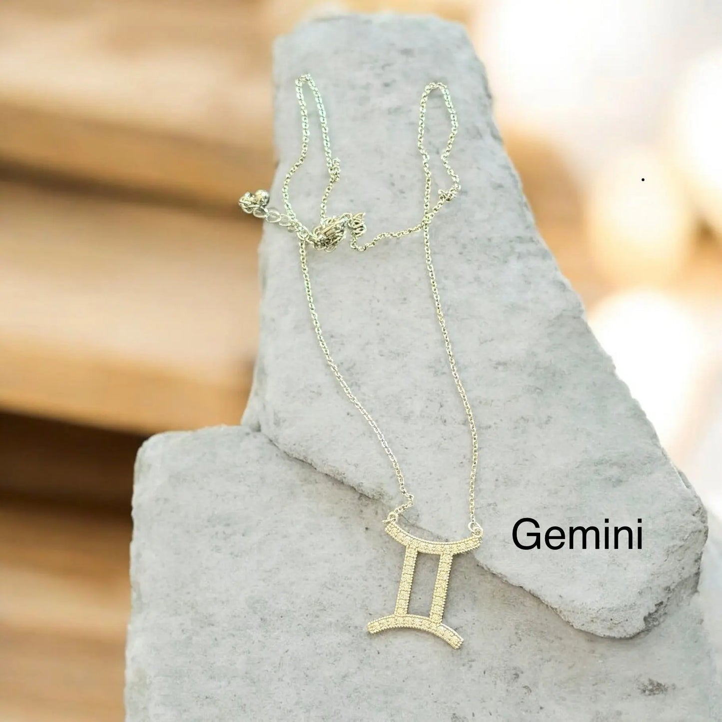 Zodiac Rhinestone Stainless Steel Necklace