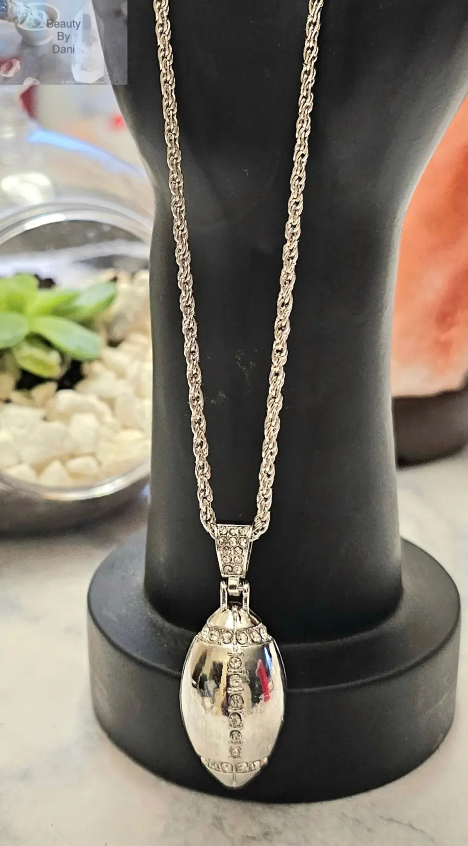Football rhinestone necklace - Beauty by Dani