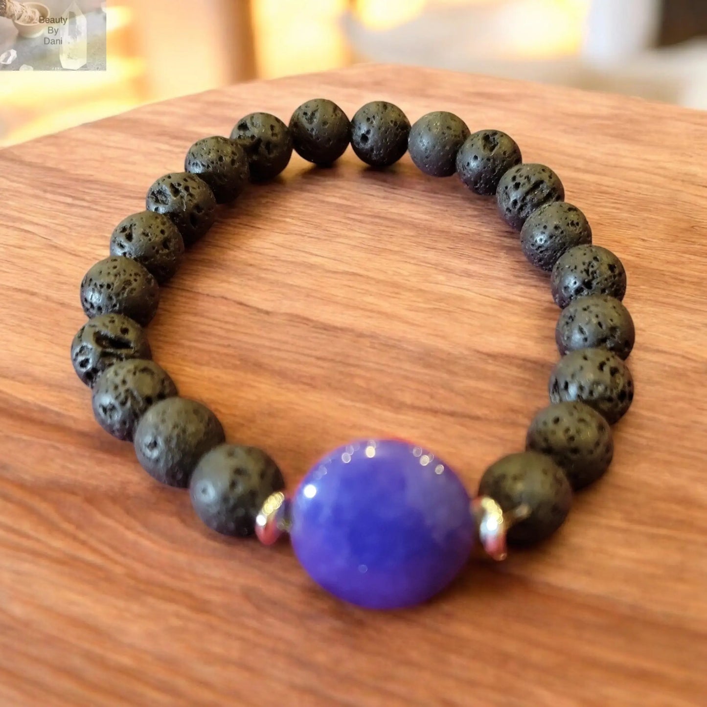 Lava and Gem Energy Bracelet includes (2) 1ml oil bottles (lavender and eucalyptus) Beauty by Dani