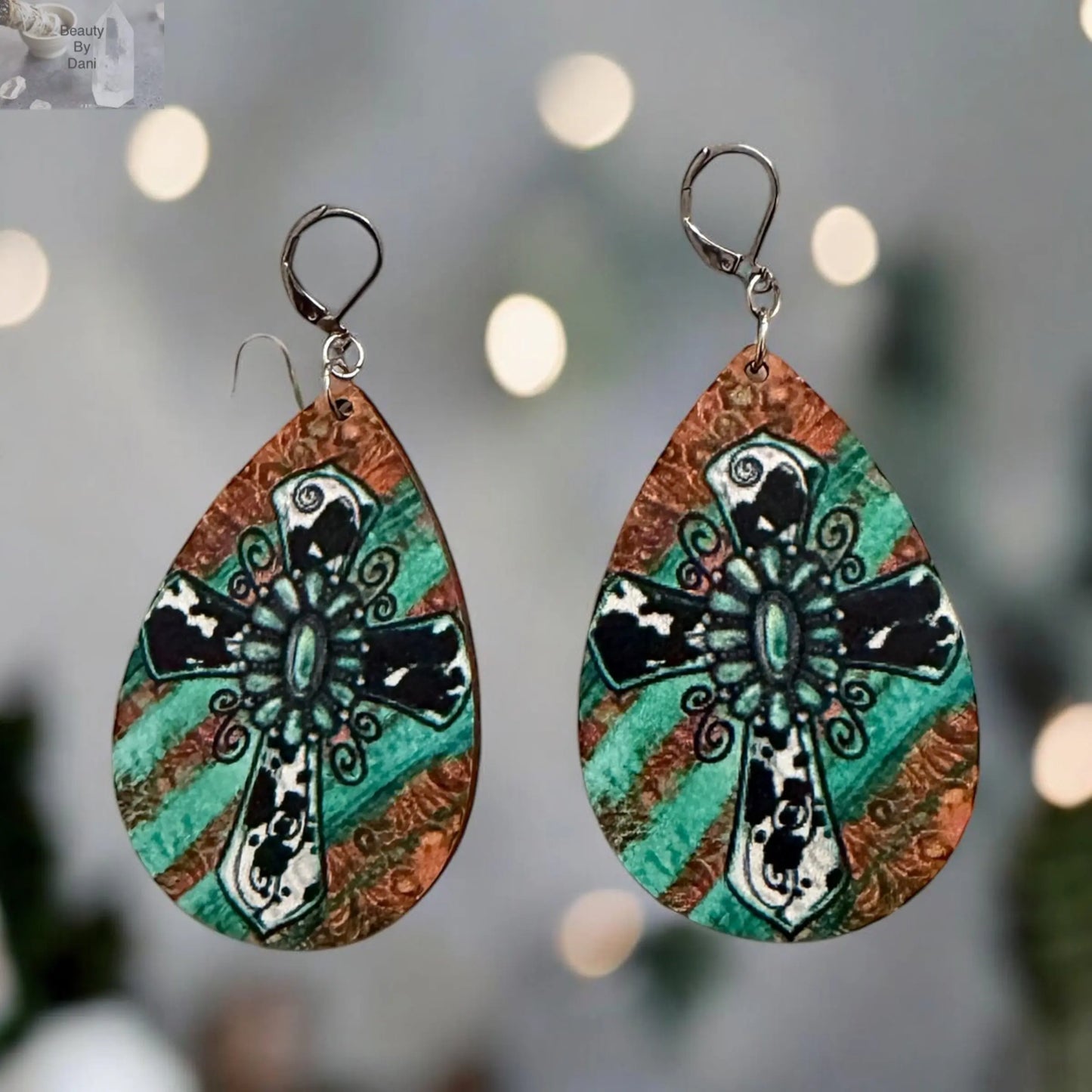 Handcrafted Wood Cross Earrings