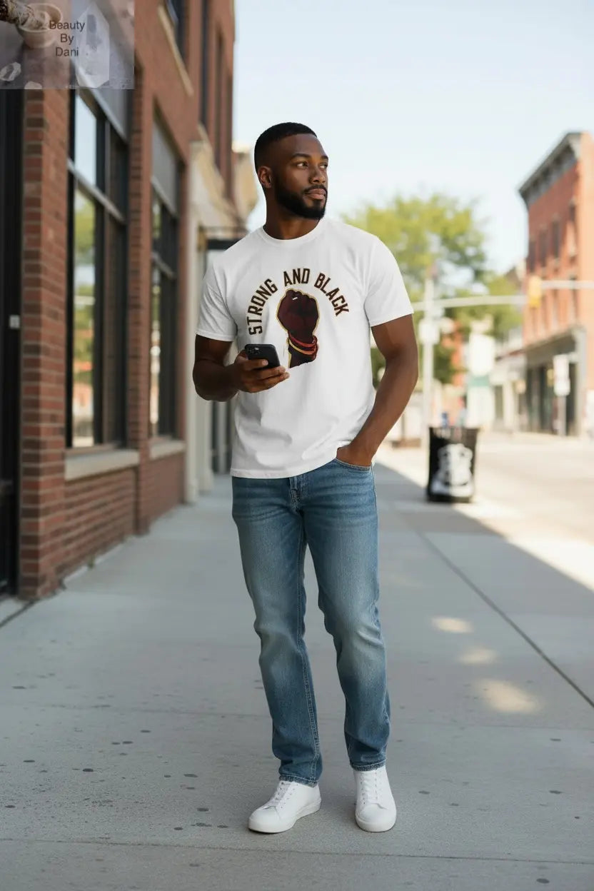 Strong and Black Crew Neck T-Shirt
