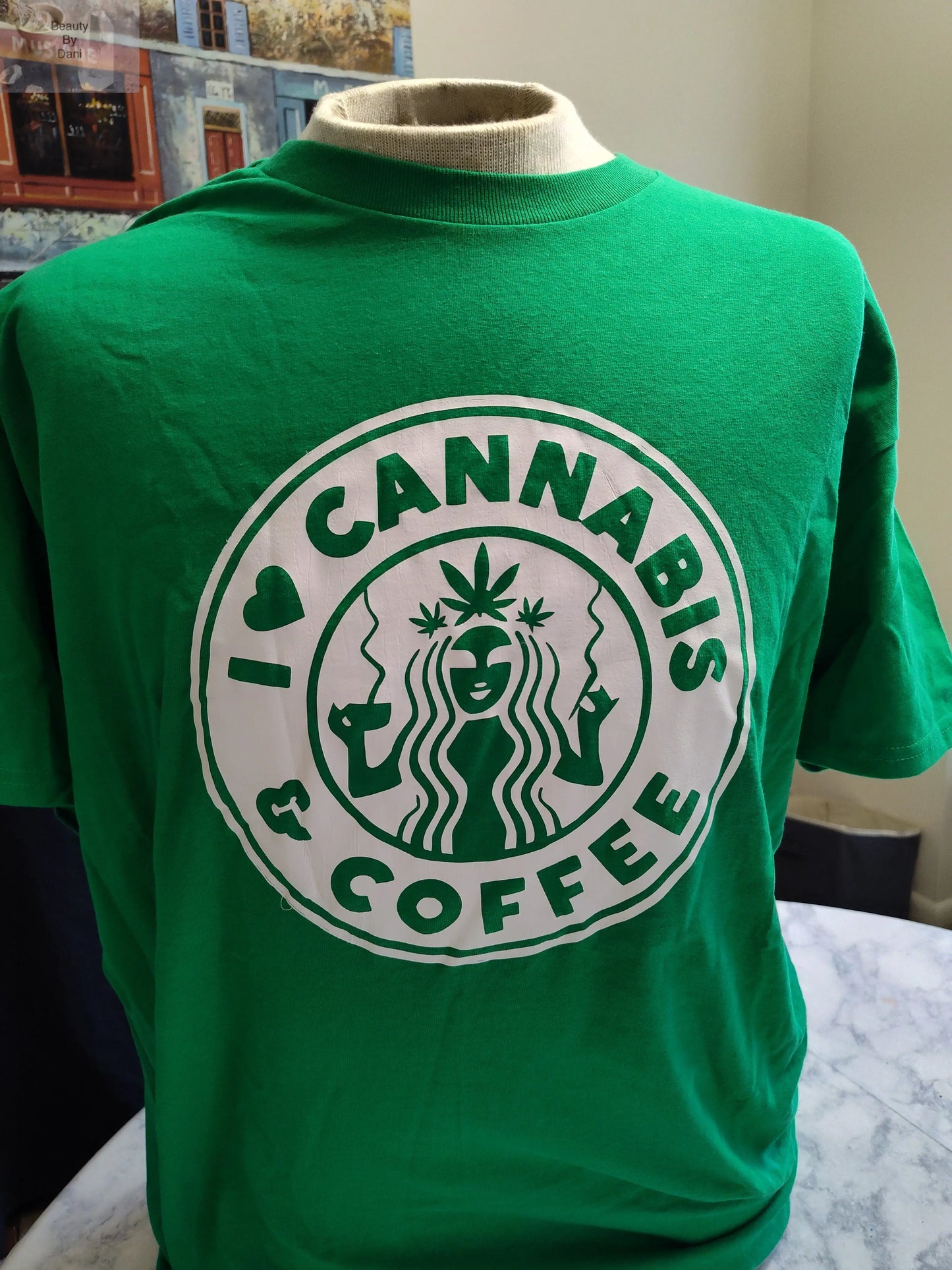 Cannabis and coffee T-shirt - Beauty by Dani