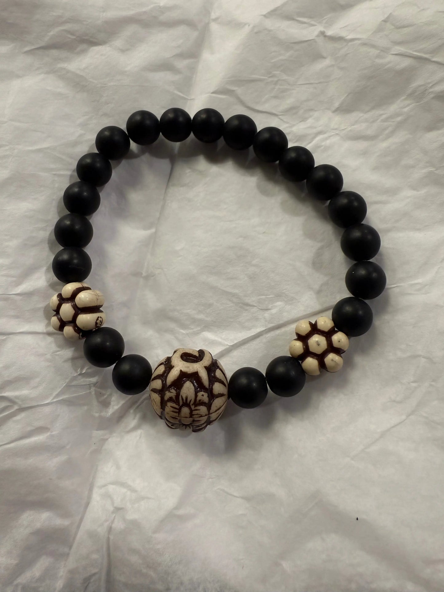 Blackstone Healing Bracelet with Wood Accents Beauty by Dani