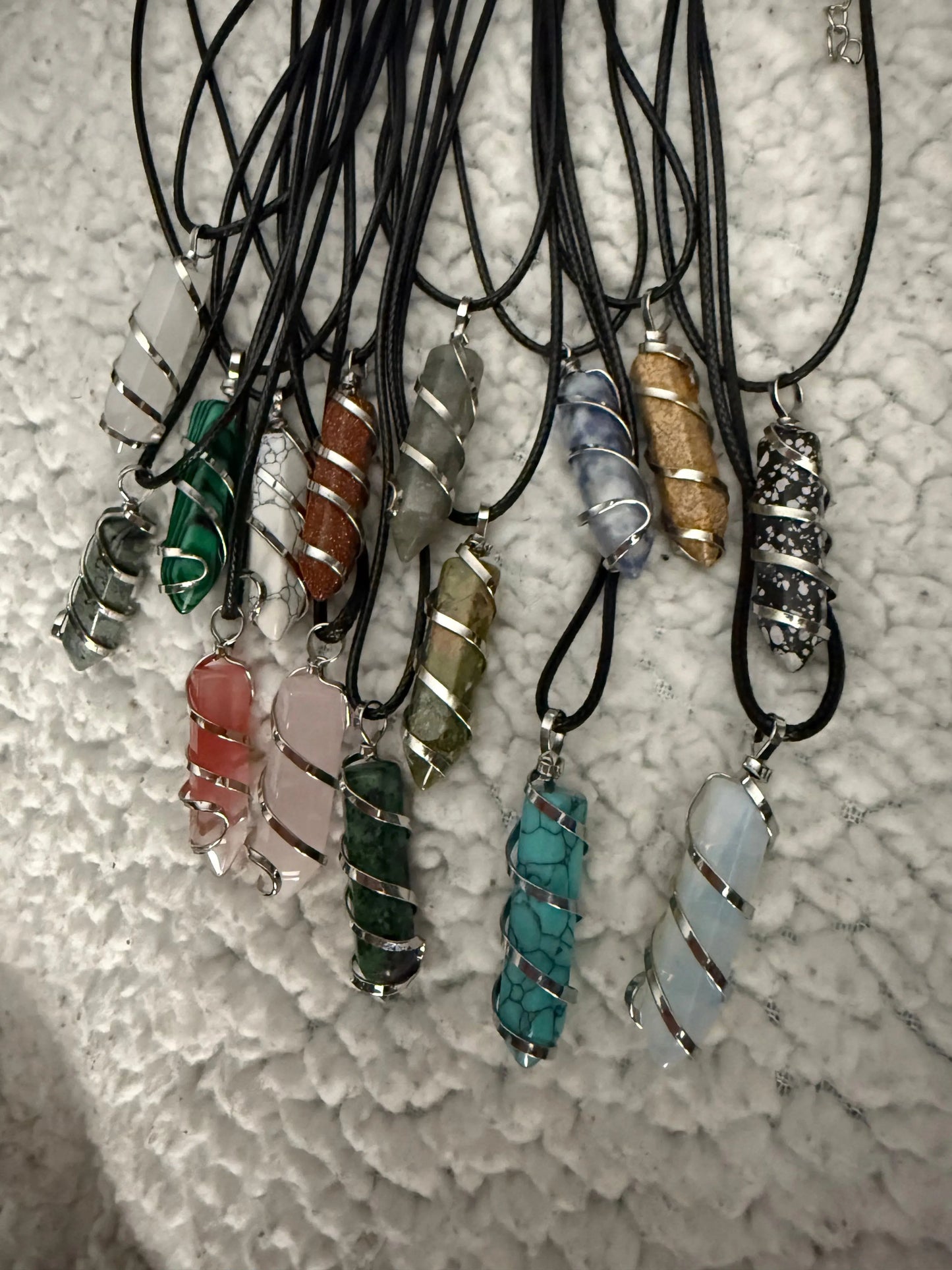 Spiral Caged Gems Necklace Beauty by Dani