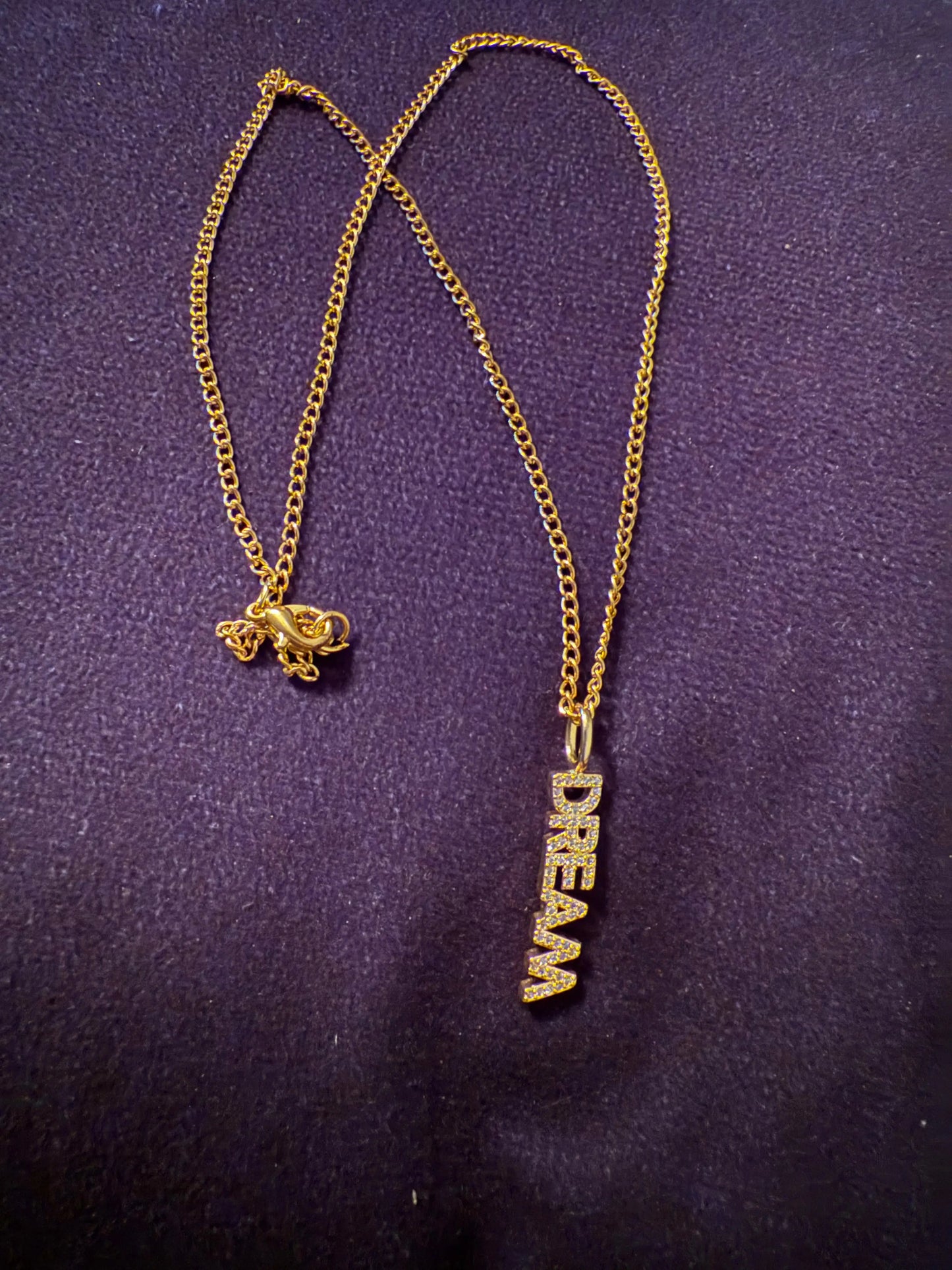 Rhinestone Dream Necklace - Goldtone Stainless Steel Beauty by Dani