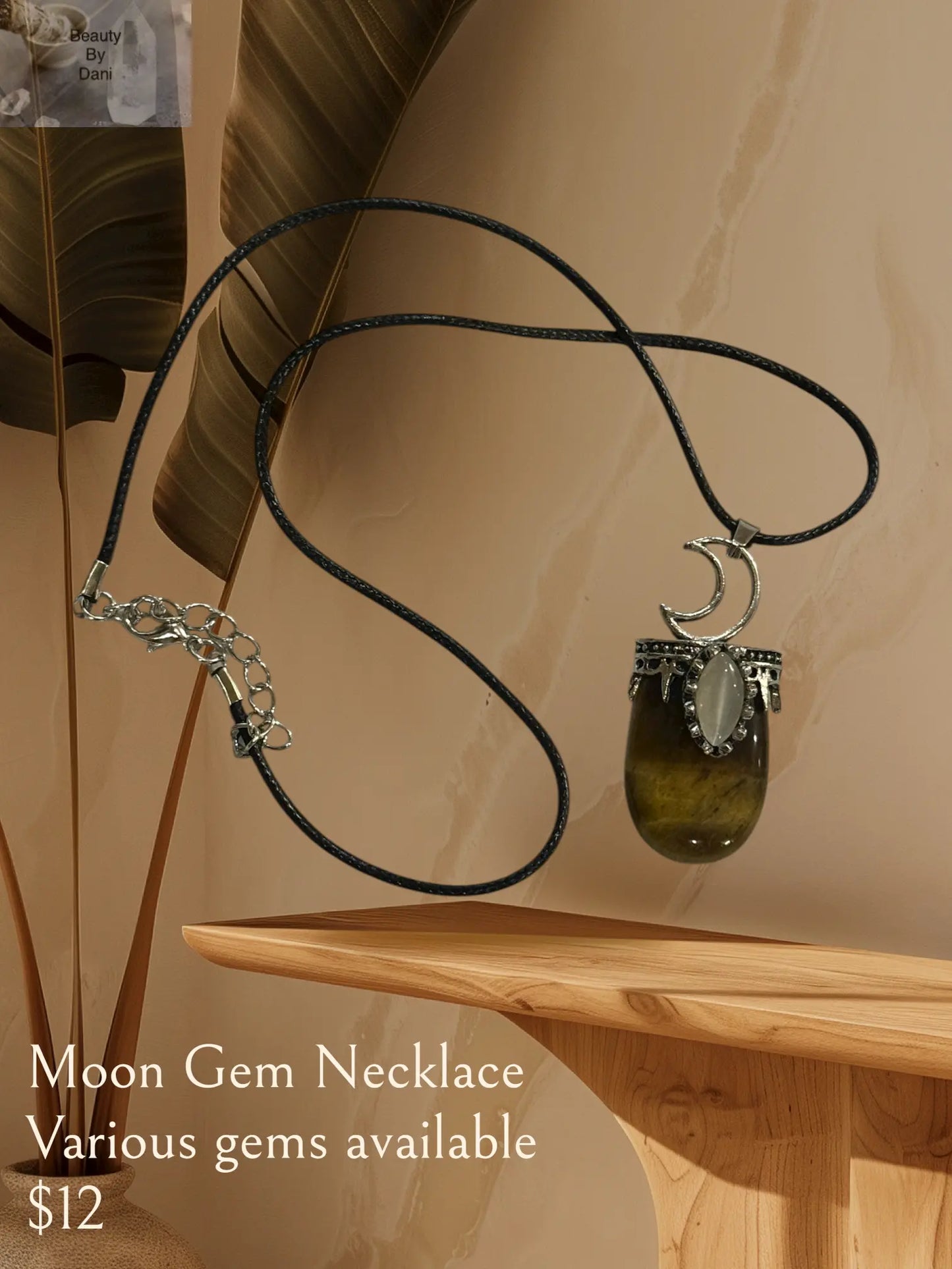 Moon Gem Necklace - Elegant Celestial Jewelry for Every Occasion Beauty by Dani