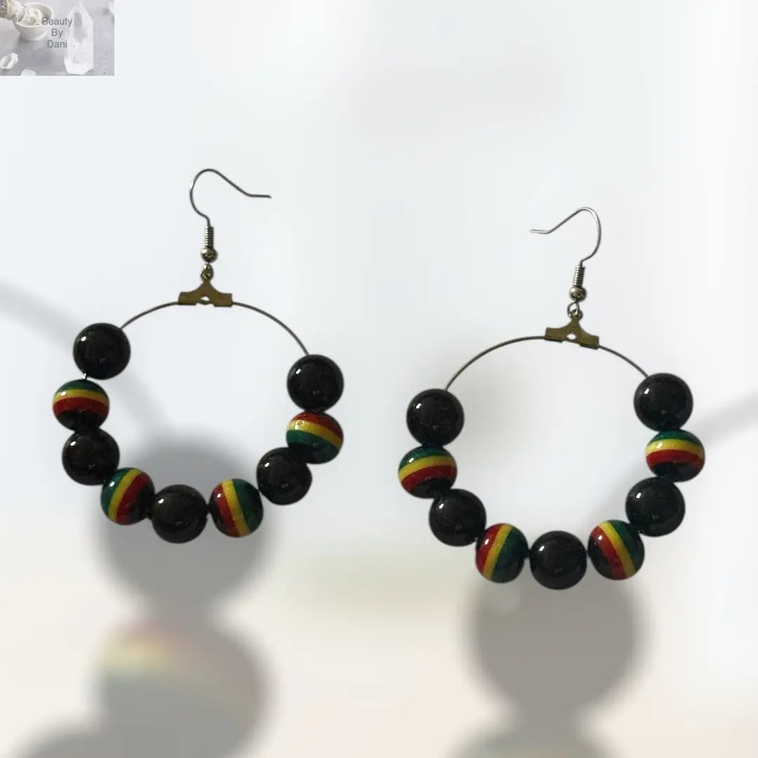 Rasta Earrings - Colorful Dangle Earrings Inspired by Rastafarian Culture Beauty by Dani