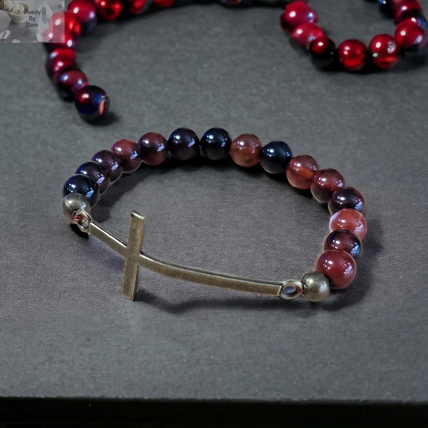 Agate and Cross Bracelet - Beauty by Dani