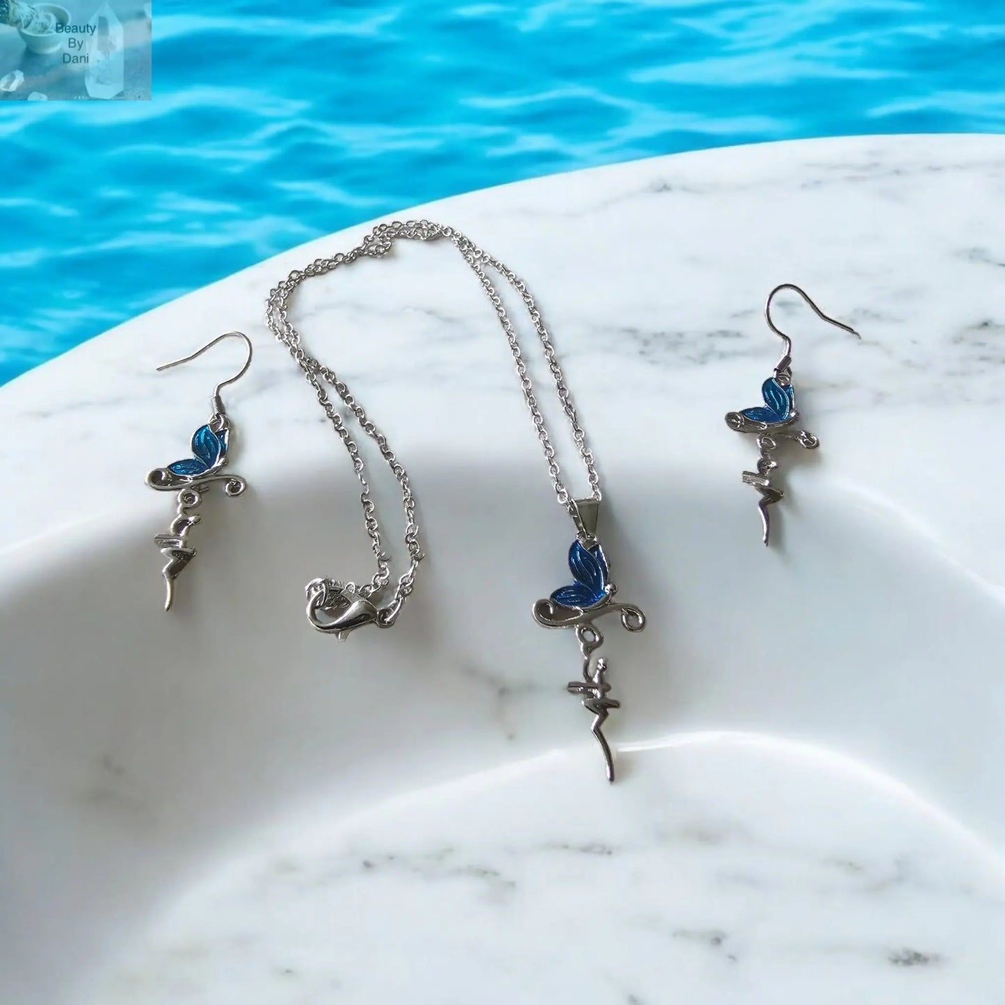 Faith Butterfly Necklace and Earrings Set - Beauty by Dani