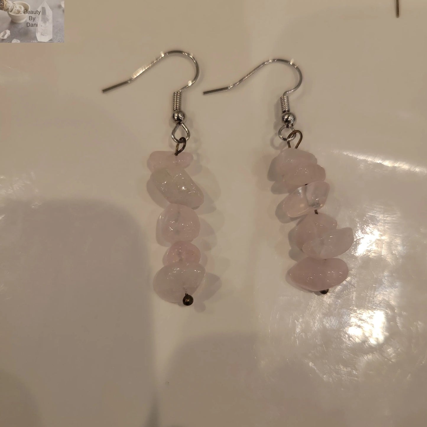 Rose Quartz Earrings (0216) - Beauty by Dani