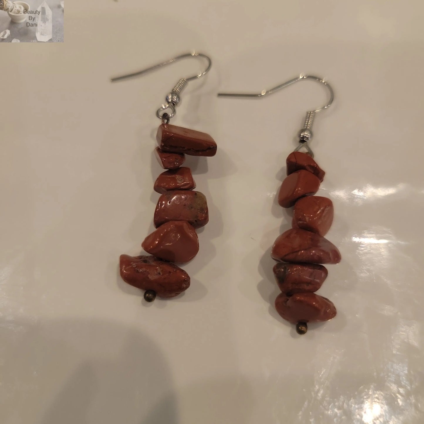 Red Jasper Earrings (0824) - Beauty by Dani
