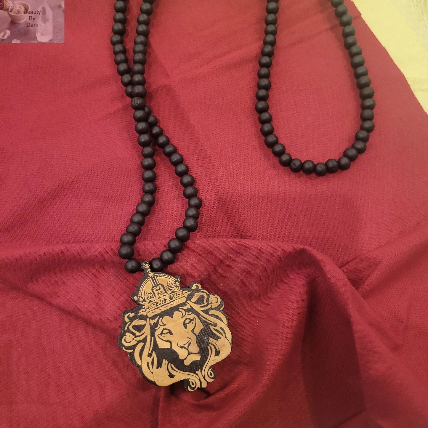Wood Lion Necklace - Beauty by Dani