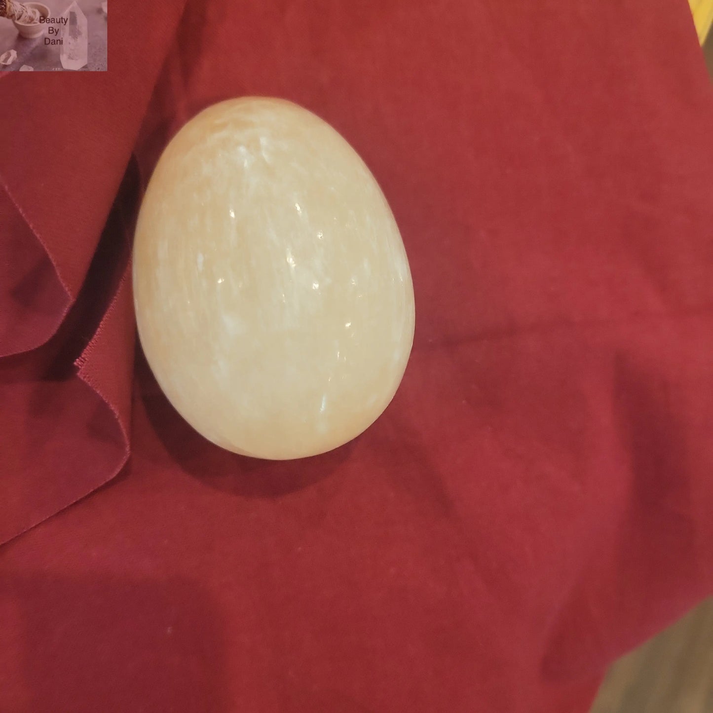 Selenite Peach Egg - Beauty by Dani