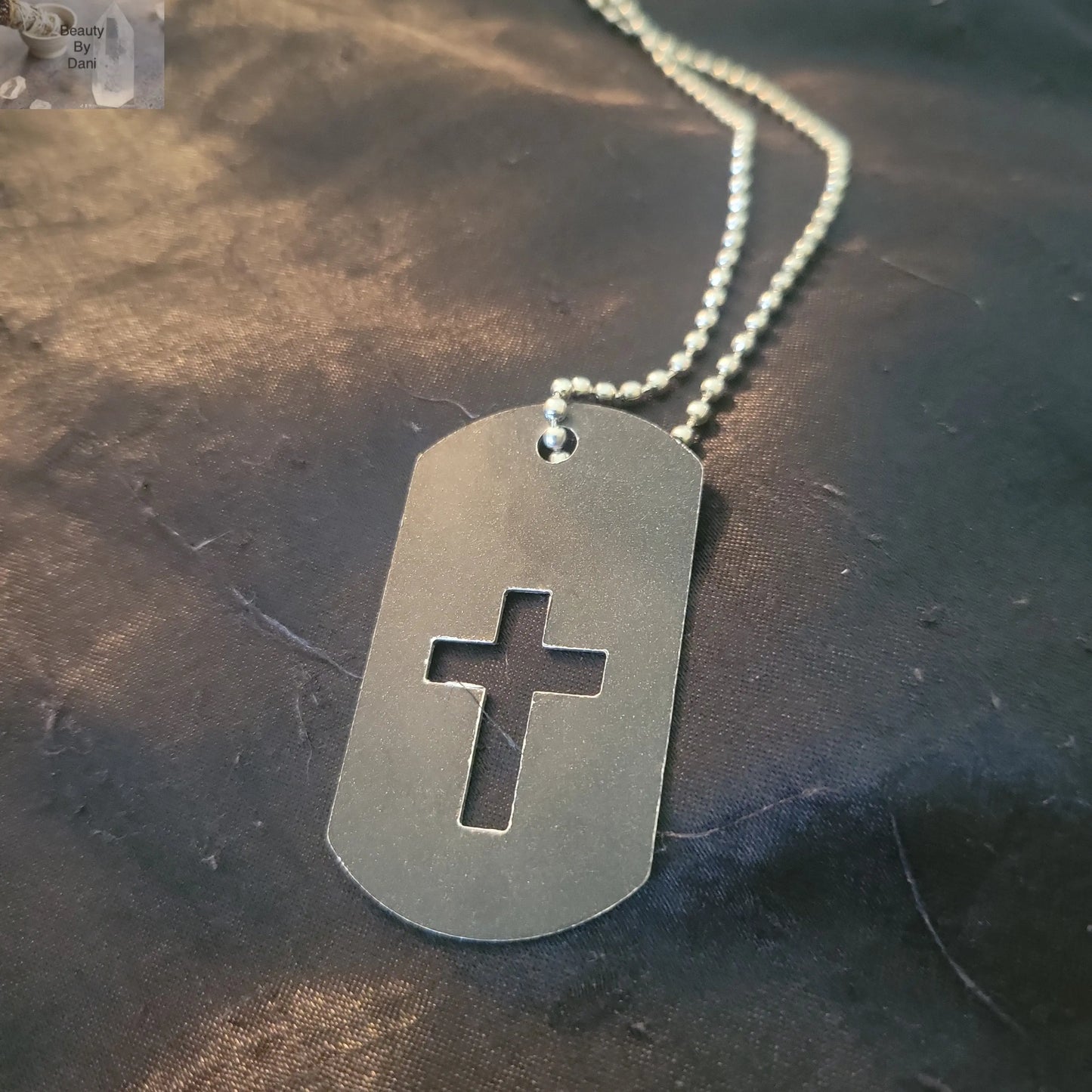 Cross Dog Tag Necklace - Beauty by Dani