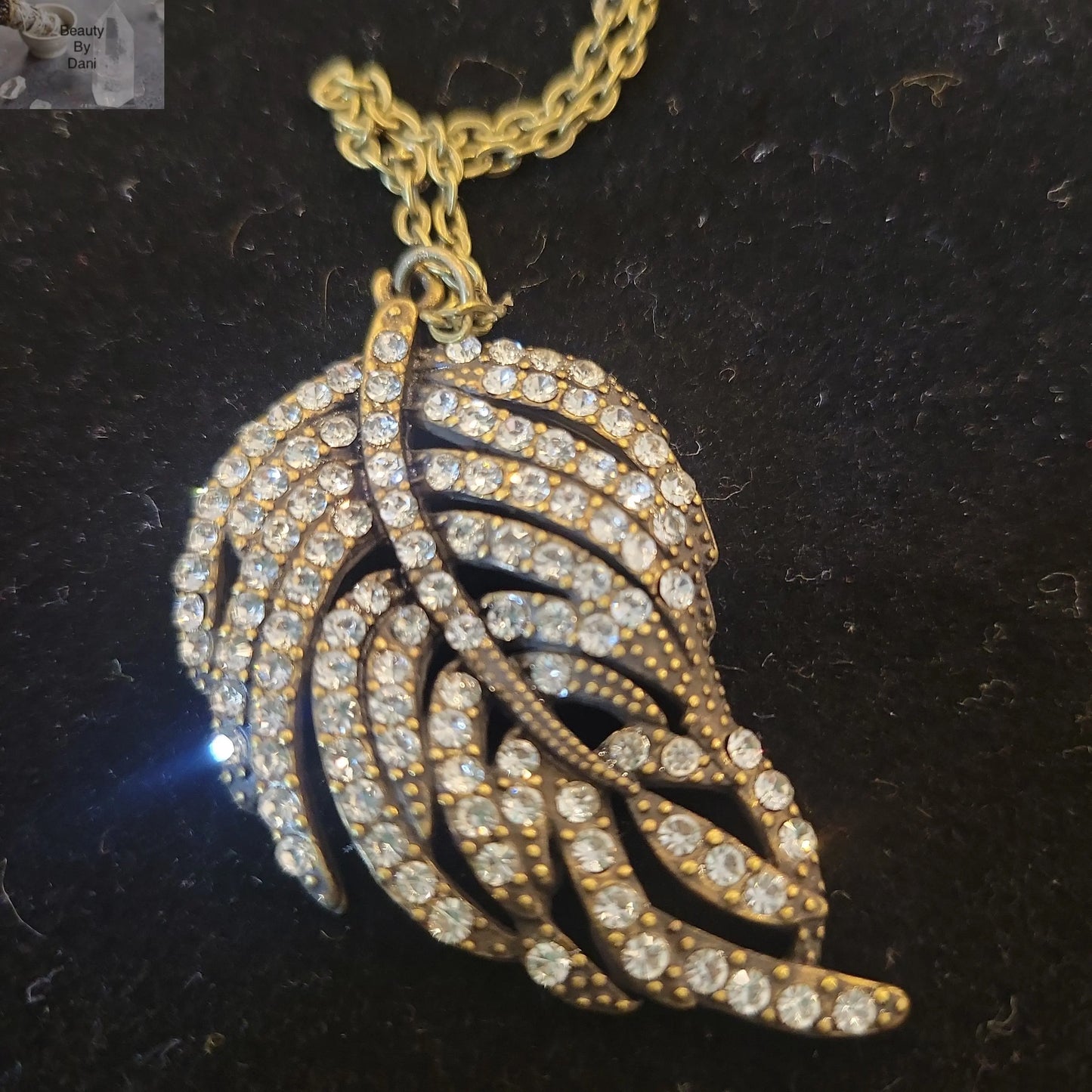 Rhinestone Leaf Necklace - Beauty by Dani