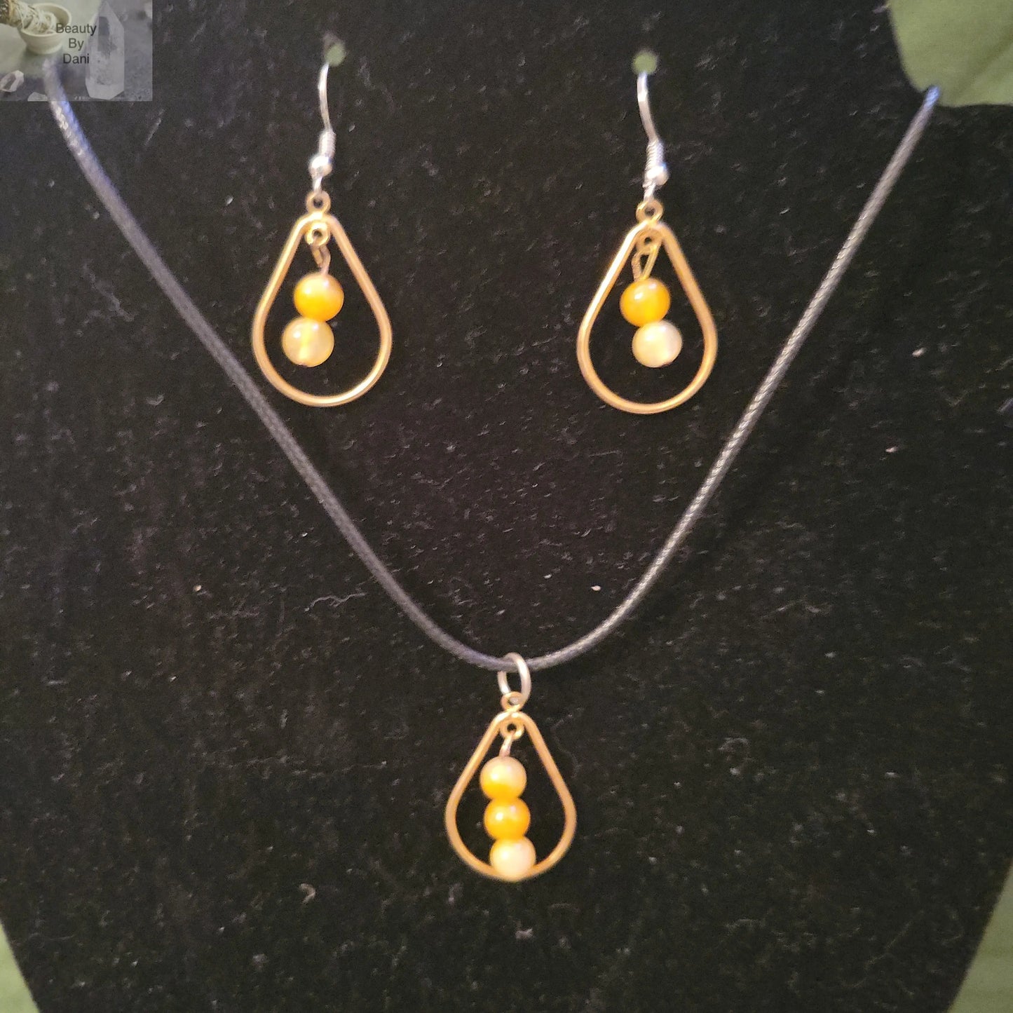 Citrine Earrings and Necklace Set (0687) - Beauty by Dani