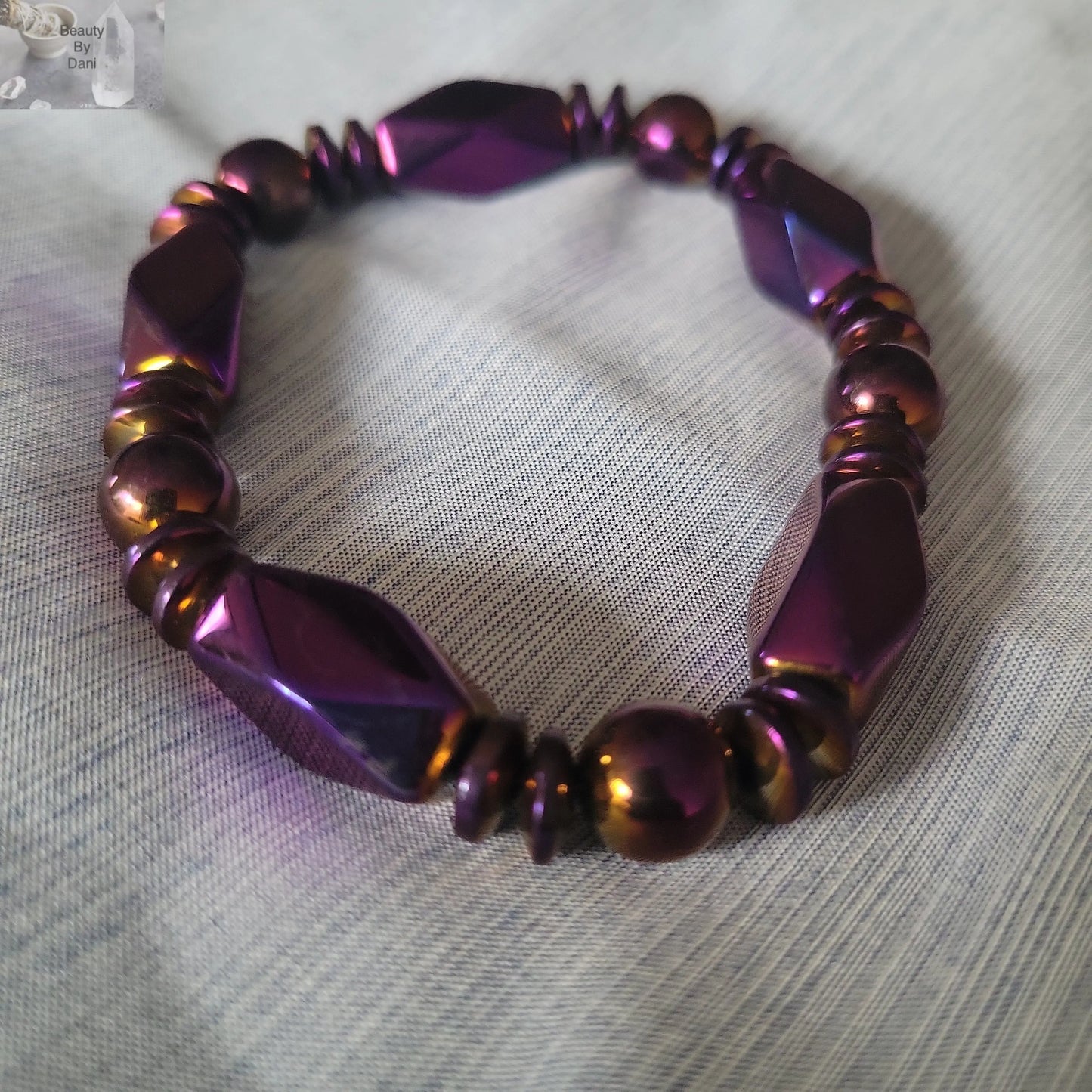 Purple Hematite Bracelet (0812) - Beauty by Dani