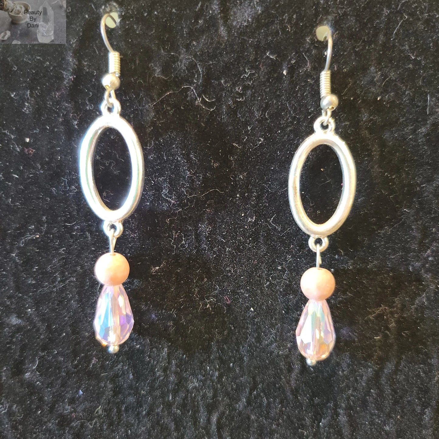 Pink Jasper and Rhinestone Earrings - Beauty by Dani