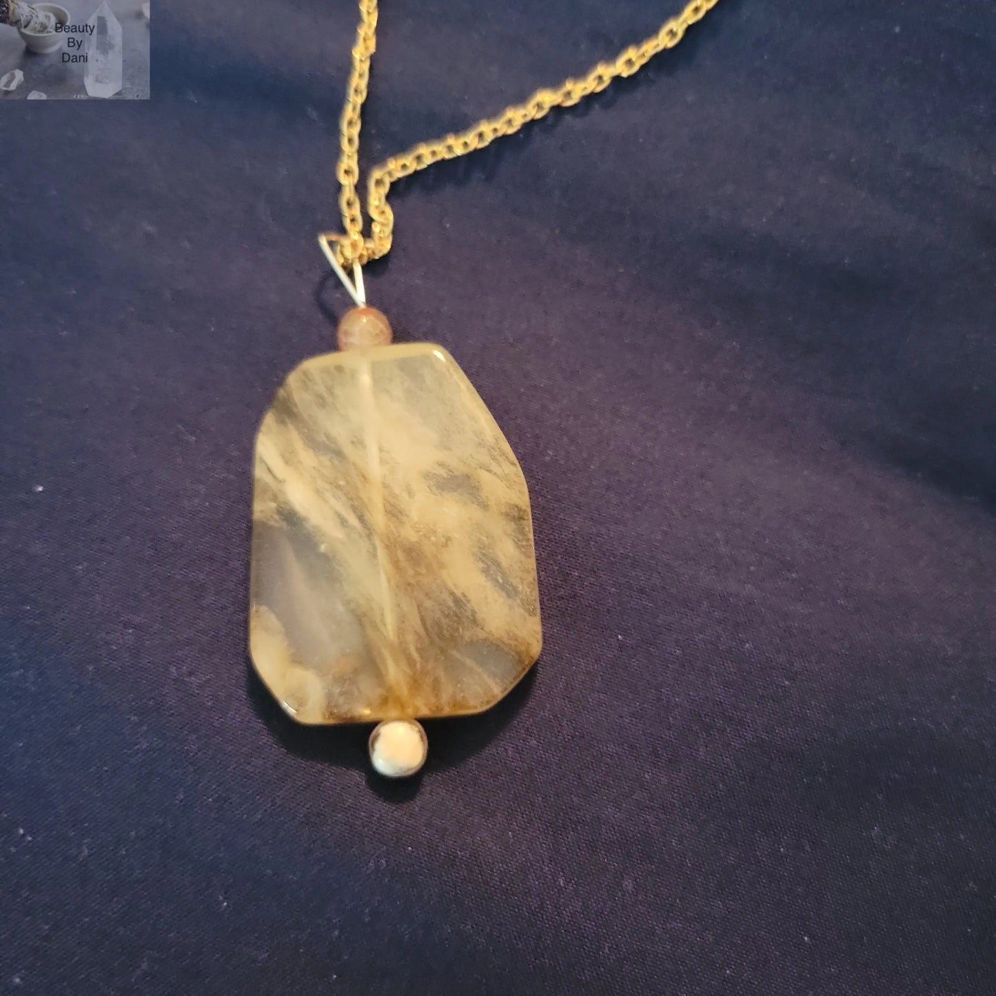Tan Pendant with Agate Necklace - Beauty by Dani