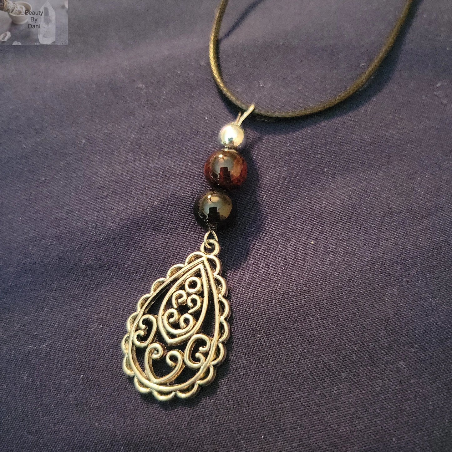 Red Tiger's Eye Necklace (0724) - Beauty by Dani