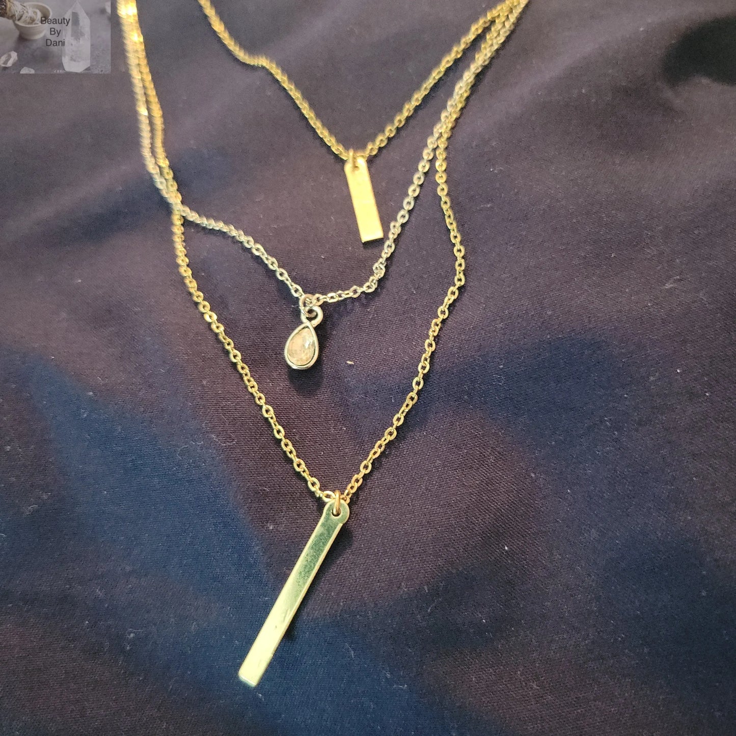 Stainless Steel Tri-Necklace (0495) - Beauty by Dani