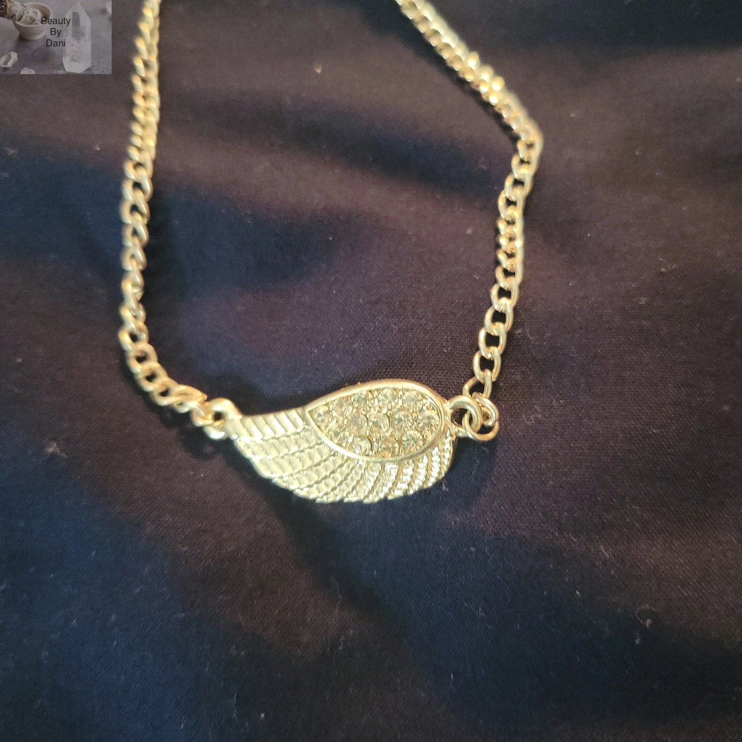 Stainless Steel Rhinestone Angel Wing Necklace - Beauty by Dani